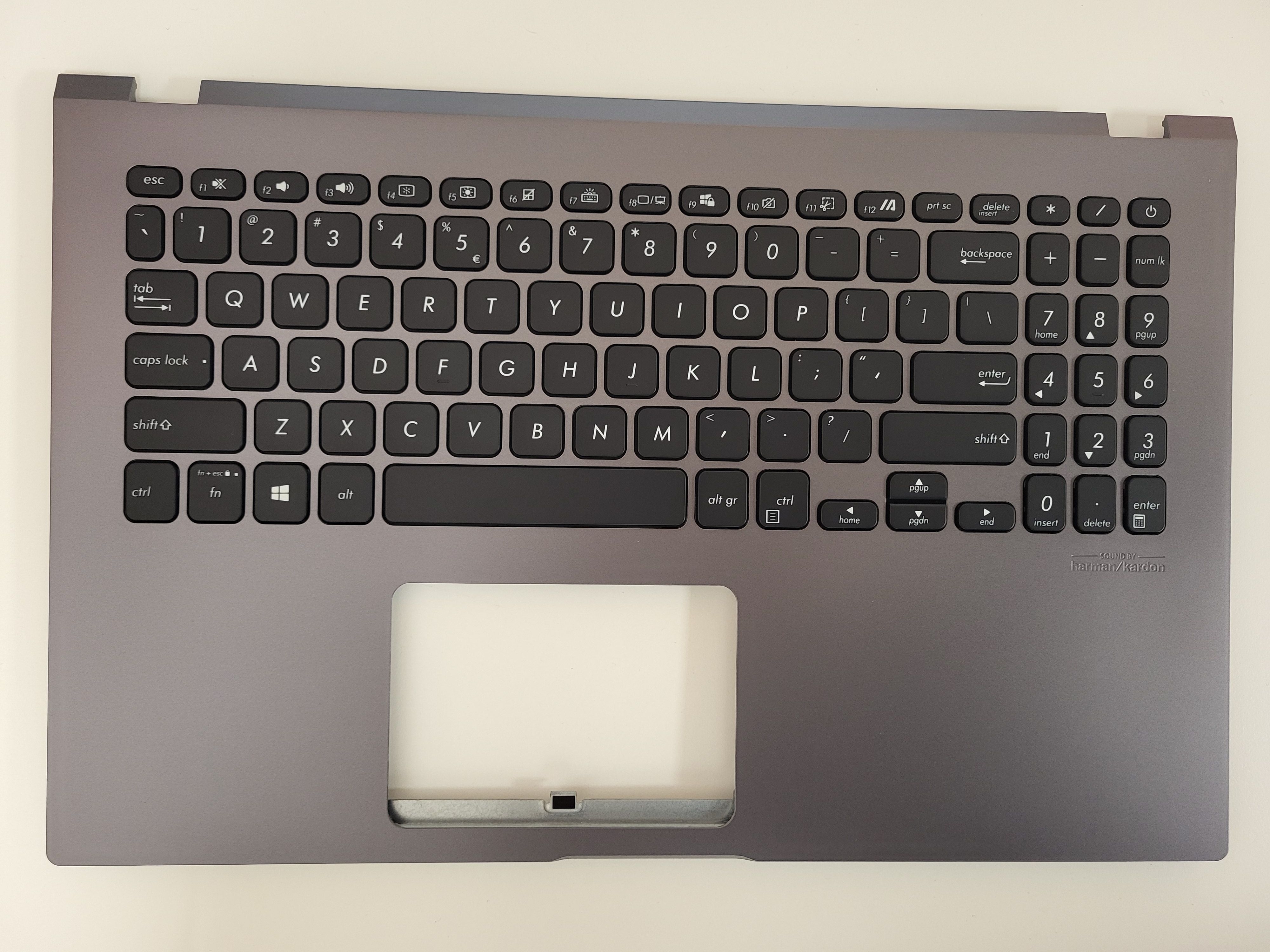 Carcasa superioara cu tastatura palmrest Laptop, Asus, VivoBook 15 X545F, X545FA, X545FB, X545FJ, 90NB0NQ2-R33UI0, 90NB0NQ2-R33US0,13NB0NN2AP0211, 13N1-9XA0811, X545FJ-1G, iluminata, gri, layout US