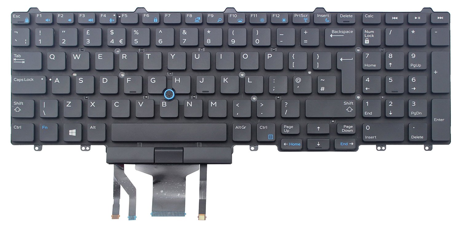 Tastatura Dell Latitude 15 3510 iluminata fara rama cu mouse pointer uk