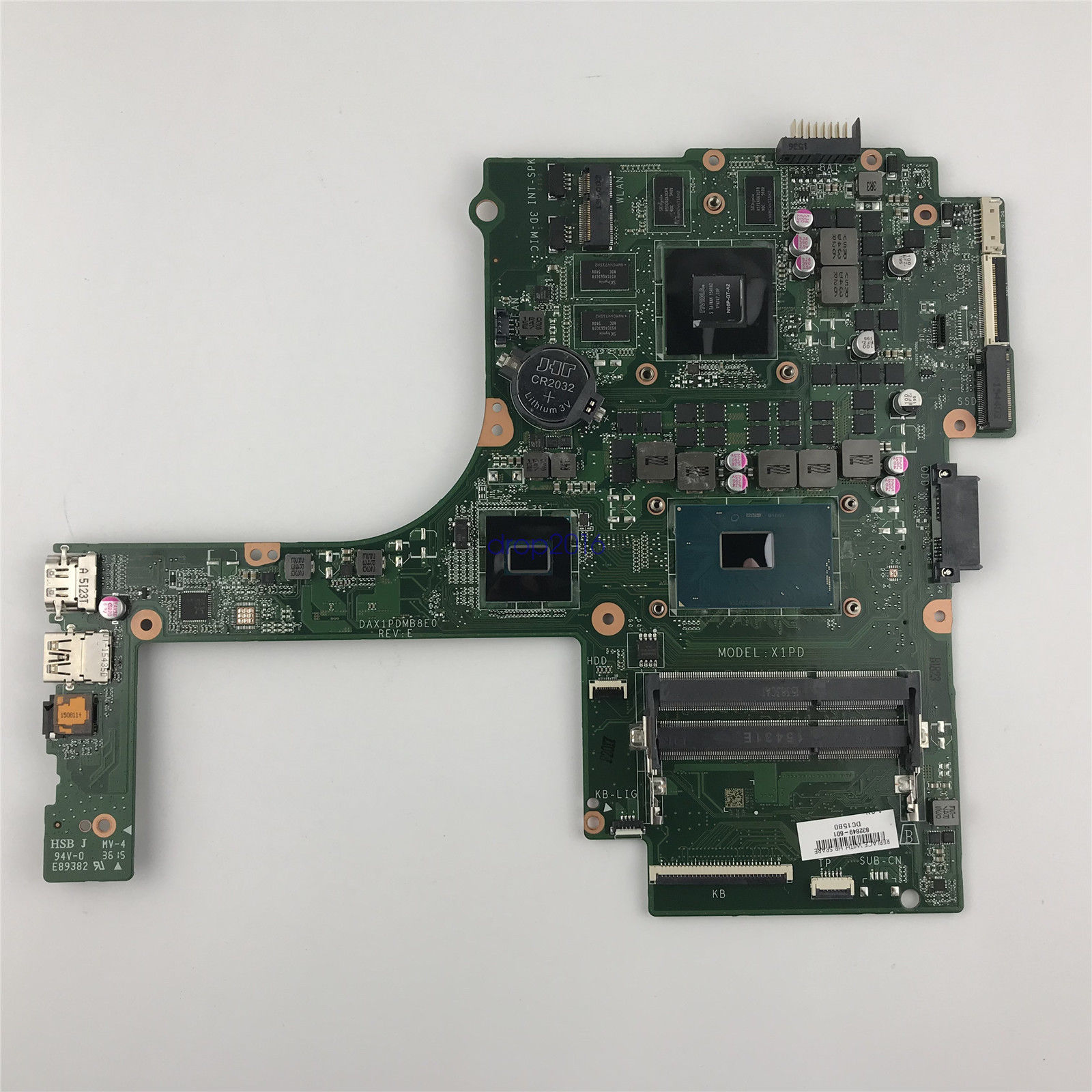 Placa de baza laptop, HP, Pavilion Gaming 15-AK, 15T-AK,  i7-6700HQ, SR2FQ, NVIDIA GeForce GTX950M, N16P-GT-A2, DAX1PDMB8E0, REV: E, Model: X1PD, 832848-001, 832849-601