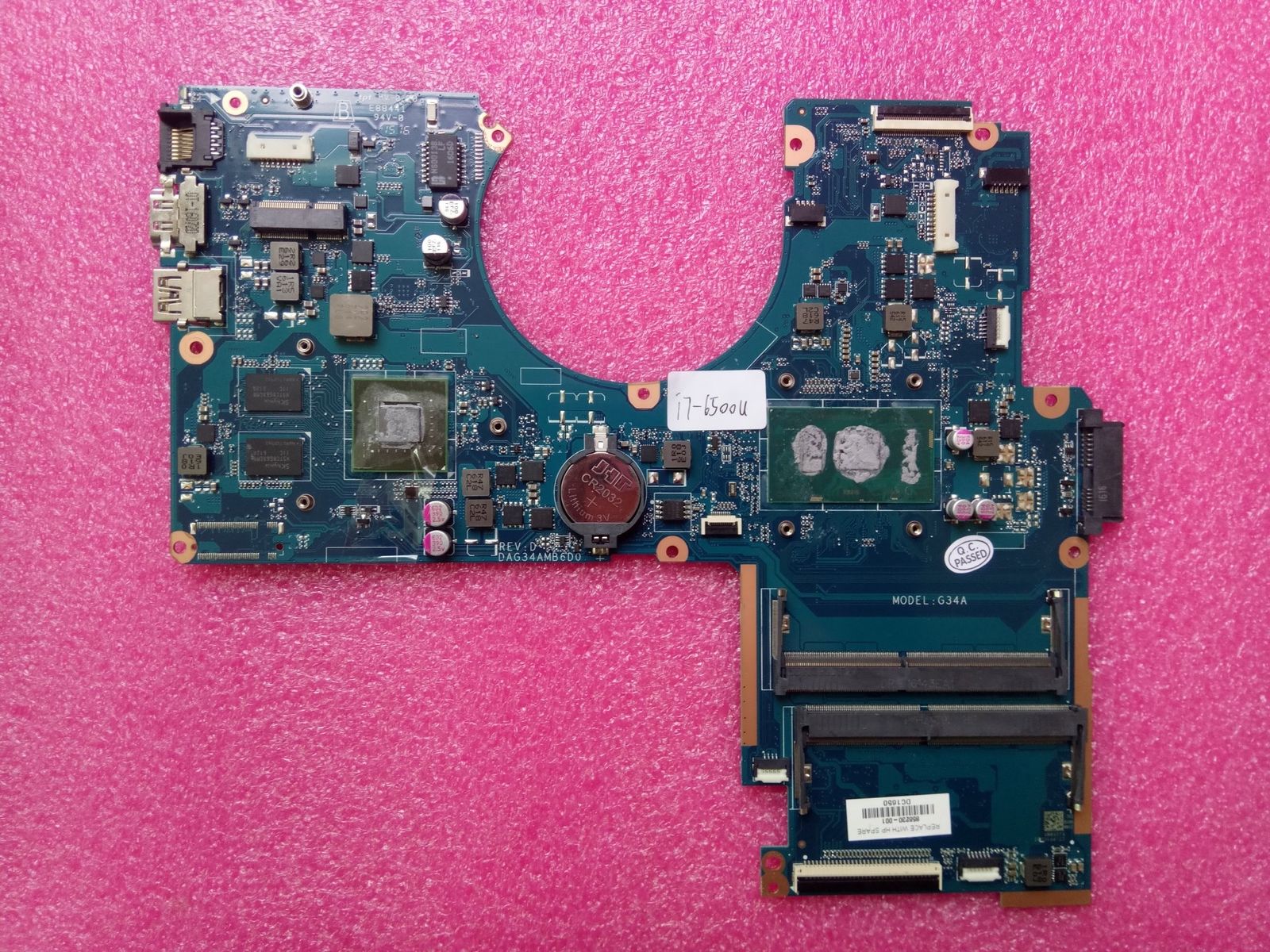 Placa de baza HP DAG34AMB6D0 i7-6500U Nvidia GeForce 920m