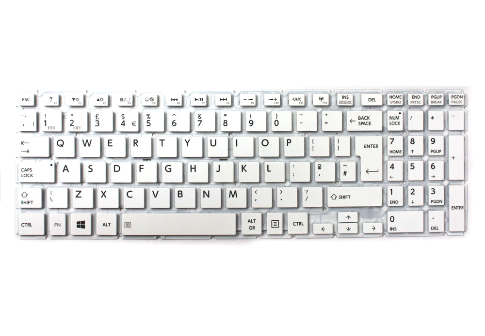 Tastatura Laptop, Toshiba, Satellite P55-W, fara rama, alba, UK