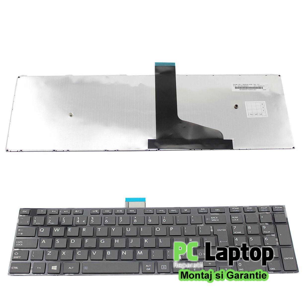 Tastatura Laptop, Toshiba, Satellite C50-A, C50T-A, C55-A, C55T-A, C50D-A, C55D-A, C55DT, neagra, layout UK