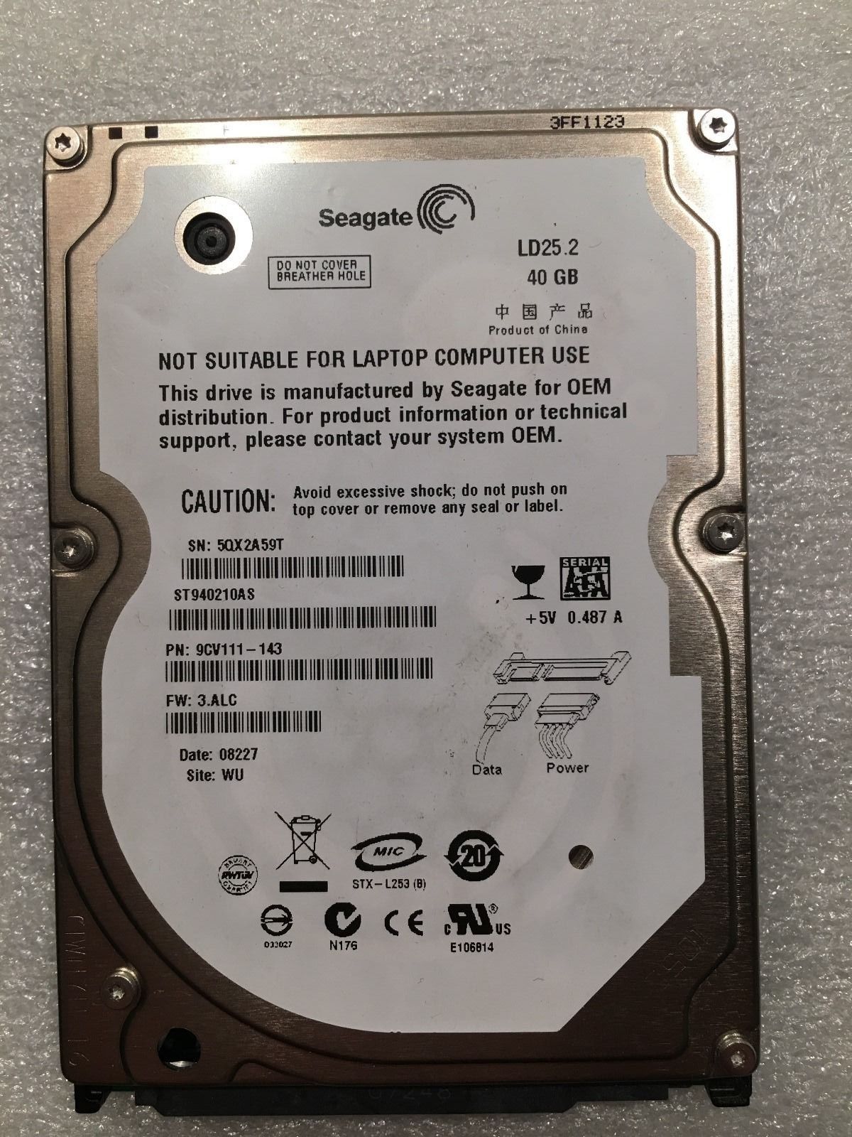 Hard Disk Laptop 2.5 inch 40GB 5400 RPM Diversi Producatori