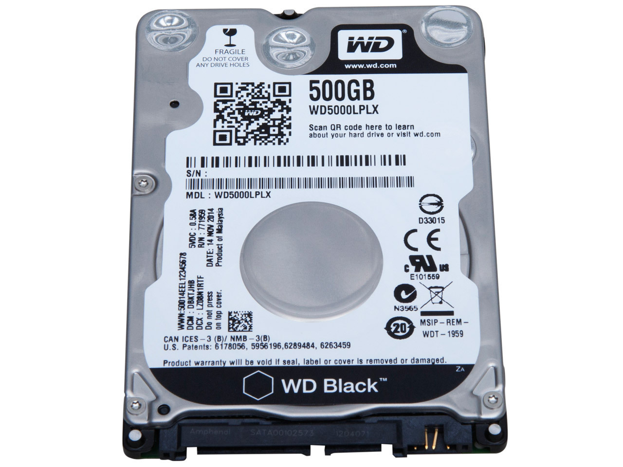 Hard Disk laptop 2.5 inch 500GB 7200 RPM Western Digital Black wd5000lplx