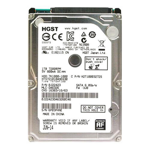 Hard Disk laptop HGST Travelstar 7K1000, 1TB, SATA-III, 7200 RPM, cache 32MB, 9.5 mm