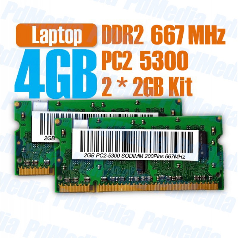 Kit Memorie Laptop DDR2 2 X 2 GB (4GB) 667 MHZ PC 5300 Garantie 6 Luni