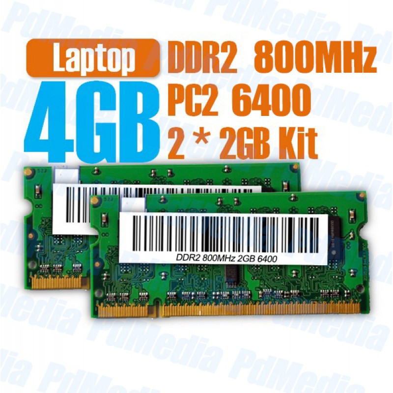 Kit Memorie Laptop DDR2 2 X 2 GB (4GB) 800 MHZ PC 6400 Garantie 6 Luni