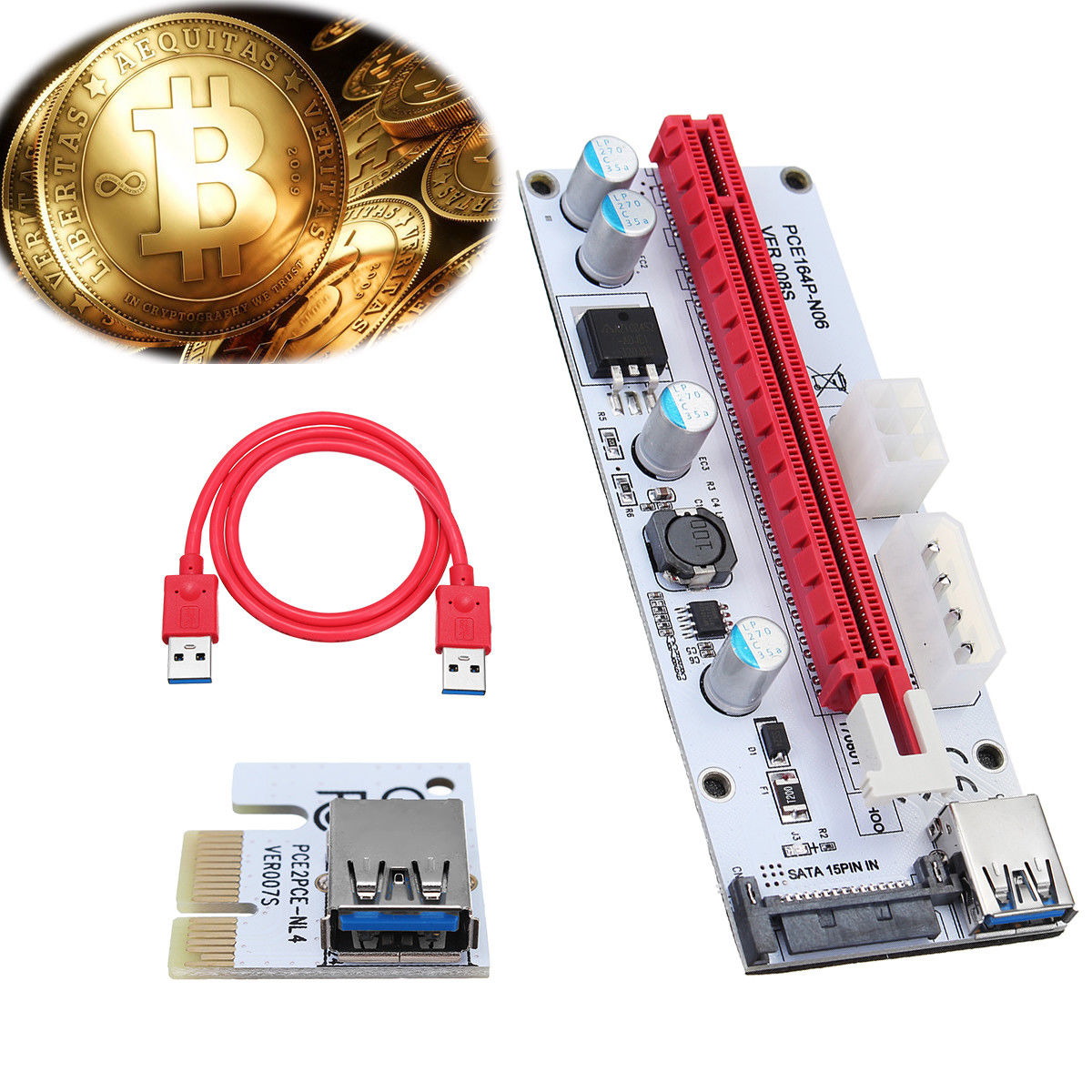 Riser PCIe extensie 1x la 16x V008s mining etherum zcash bitcoin