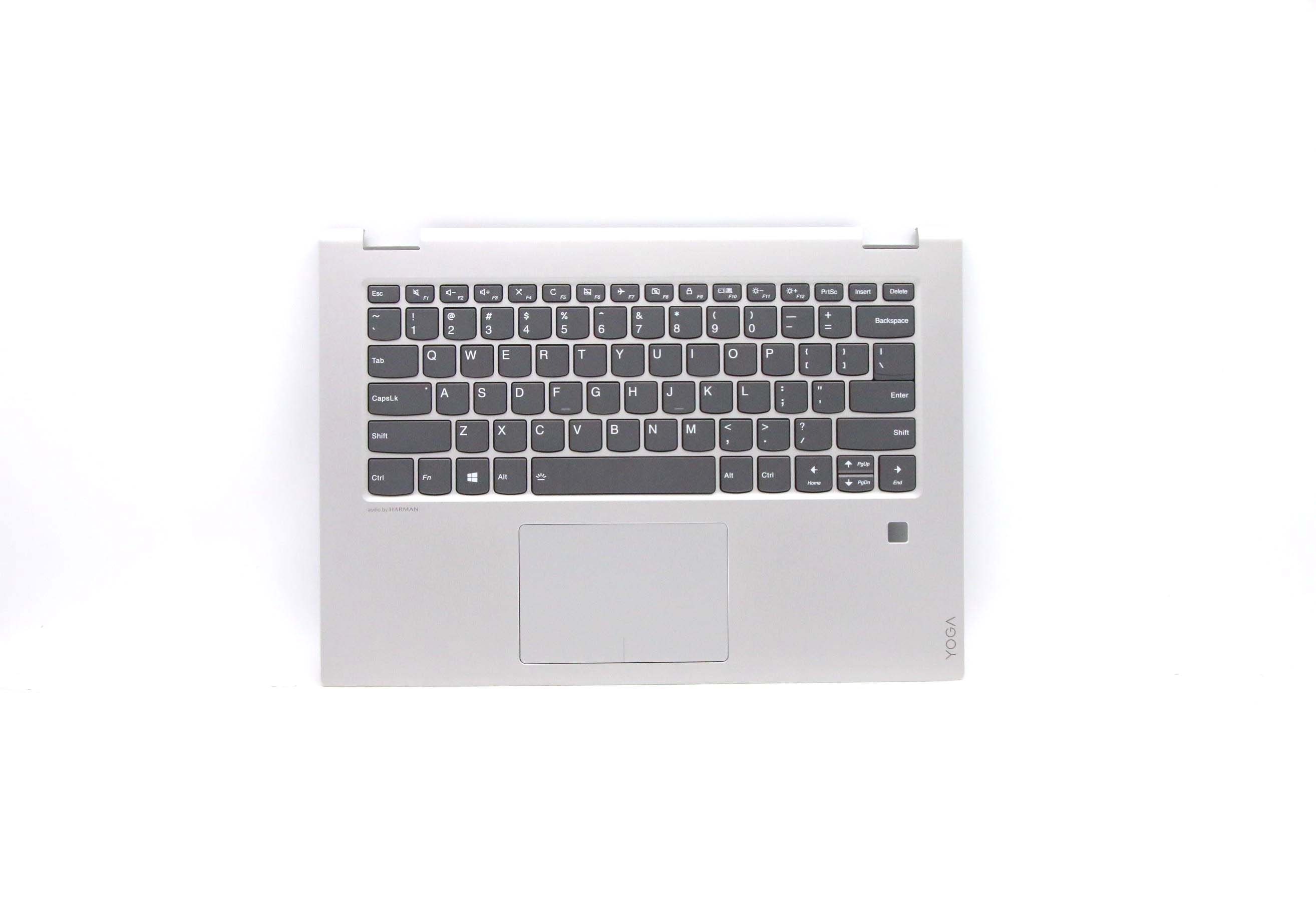 Carcasa superioara cu tastatura palmrest Laptop, Lenovo, Yoga 520-14IKB, Flex 5-14, iluminata, fingerprint, layout US