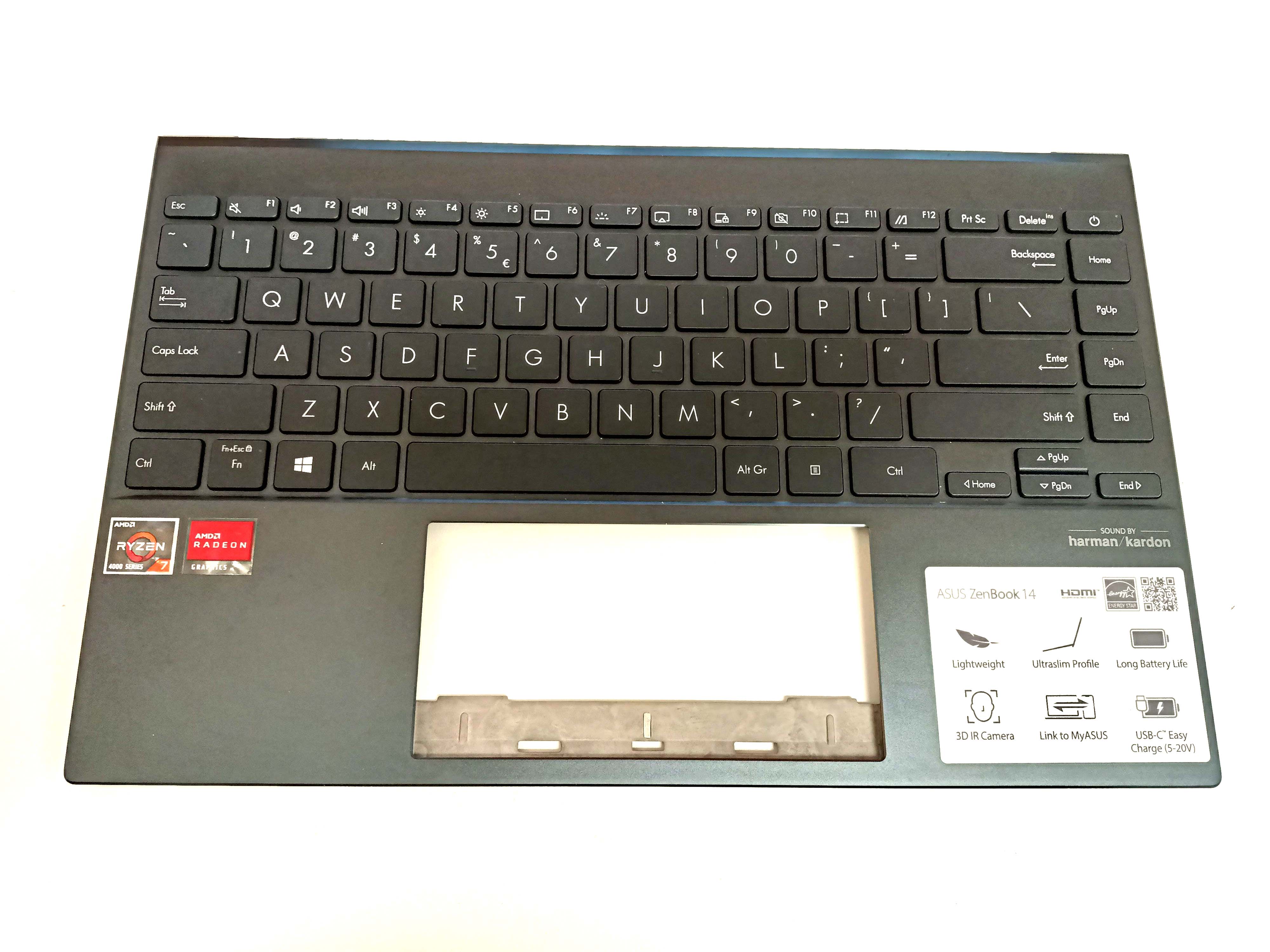 Carcasa superioara cu tastatura palmrest Laptop, Asus, ZenBook 14 UM425, UM425I, UM425IA, UM425QA, UM425UA, UM425UAZ, UM425UG, iluminata, layout US