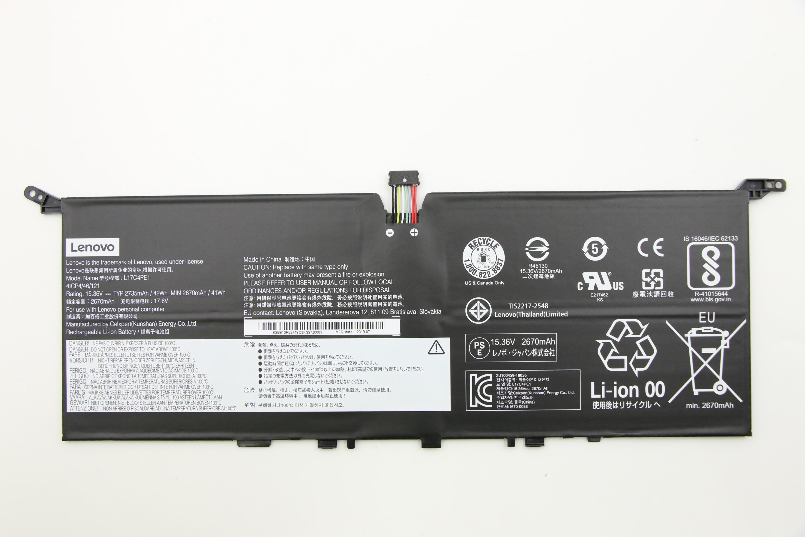 Baterie Laptop, Lenovo, 5B10R32748, 5B10R32749, 5B10W67274, 5B10W67276, L17C4PE1, L17M4PE1, 4ICP4/46/121, 15.36V, 2735mAh, 42Wh