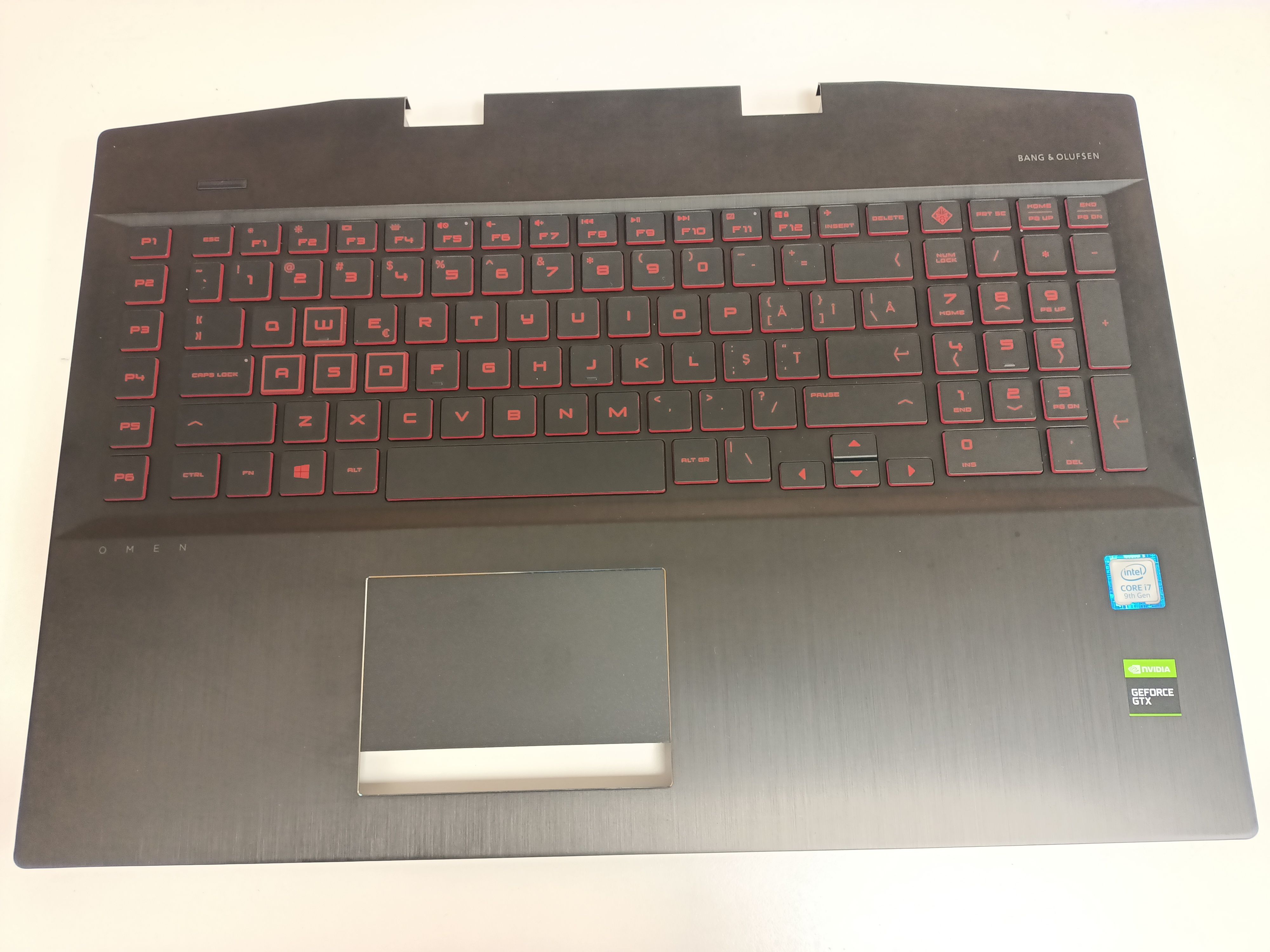 Carcasa superioara cu tastatura palmrest Laptop, HP, Omen 5 Plus 17-CB, TPN-C144, AM2K0000310, AM2K0000500, cu iluminata rosie, layout US