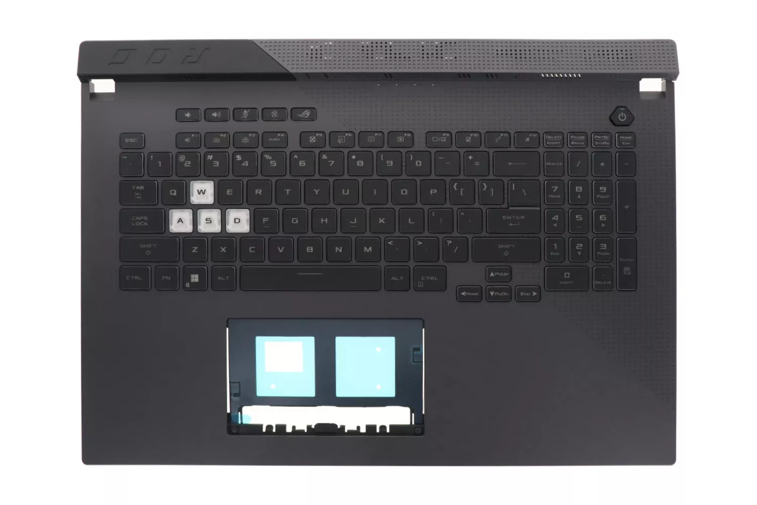 Carcasa superioara cu tastatura palmrest Laptop Gaming, Asus, ROG G17 G713I, G713IE, G713IC, G713Q, G713QC, G713QE, 90NR05A2-R31US0, 90NR05A2-R31UI0, 13NR05A2P02011-3, G713QC-1F, iluminata, RGB 4 Zone, layout US