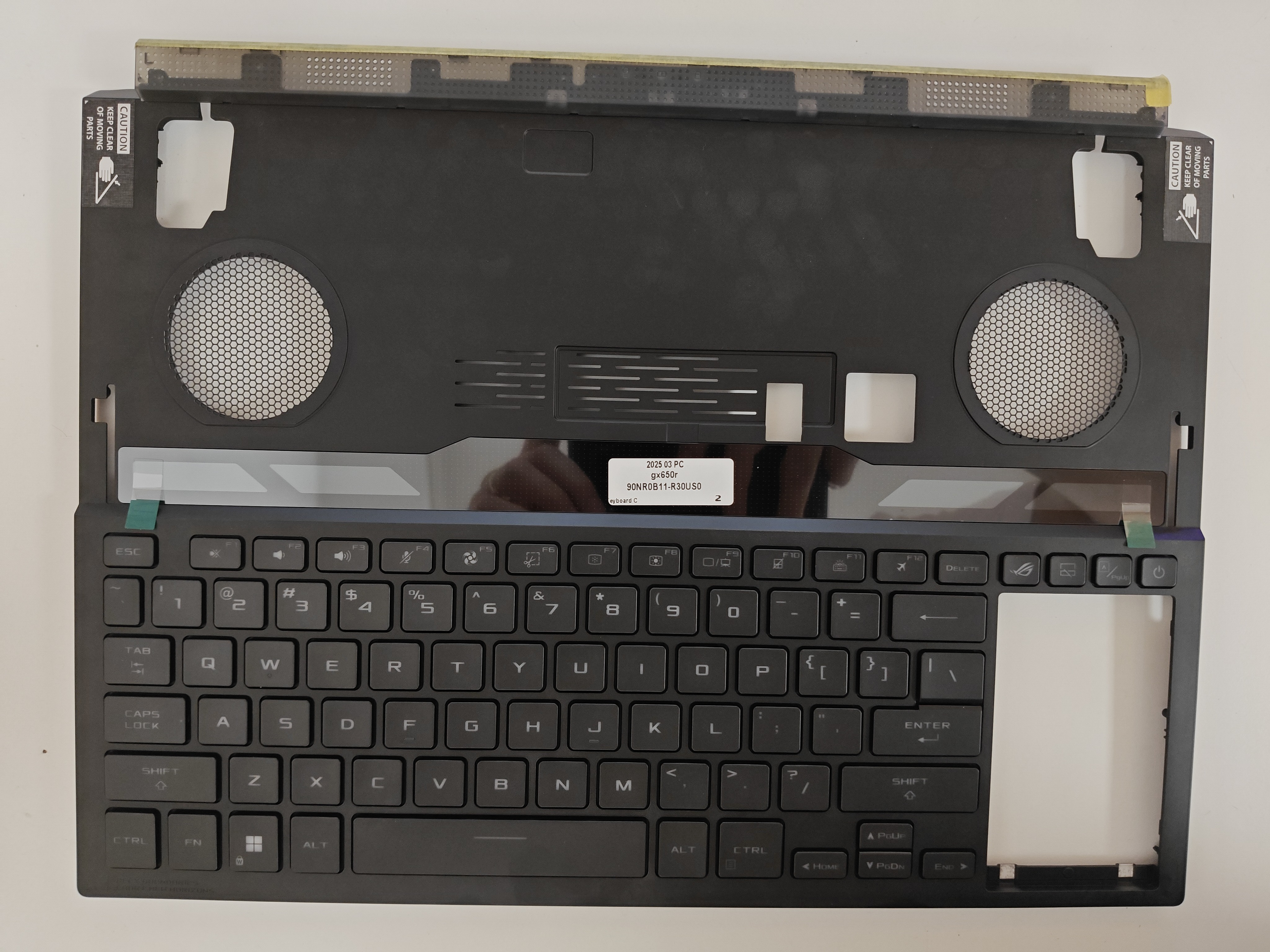 Carcasa superioara cu tastatura palmrest Laptop Gaming, Asus, ROG Zephyrus Duo 16 GX650R, GX650RM, GX650RS, GX650RX, GX650RW, 90NR0BI1-R30US1, 6053B2131401, GX650PY-1A, iluminata, RGB, layout US