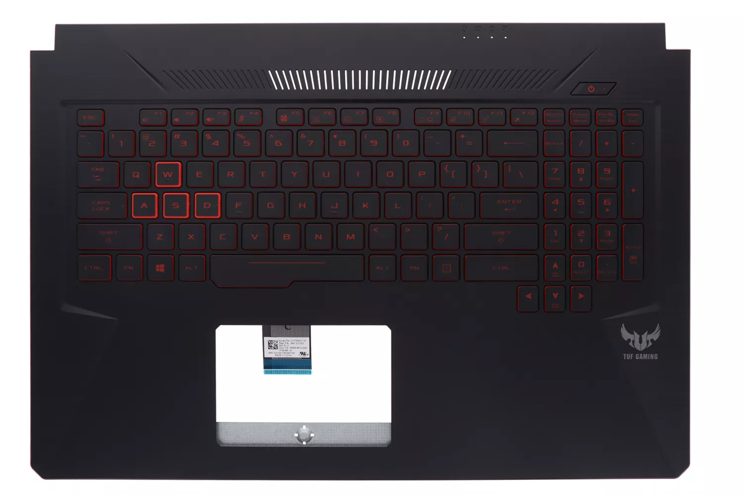Carcasa superioara cu tastatura palmrest Laptop Gaming, Asus, TUF PX705G, PX705GD, PX705GM, 90NR0192-R31US0, FX705DY-1B, 13N1-6EA0421, 13NR00Z1AP0111, iluminata, rosie, layout US