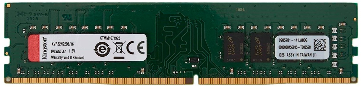 Memorie ram PC Desktop, Kingston, 16GB, DDR4, 3200Mhz, CL22, KVR32N22D8/16, PC4-25600, 1.20V