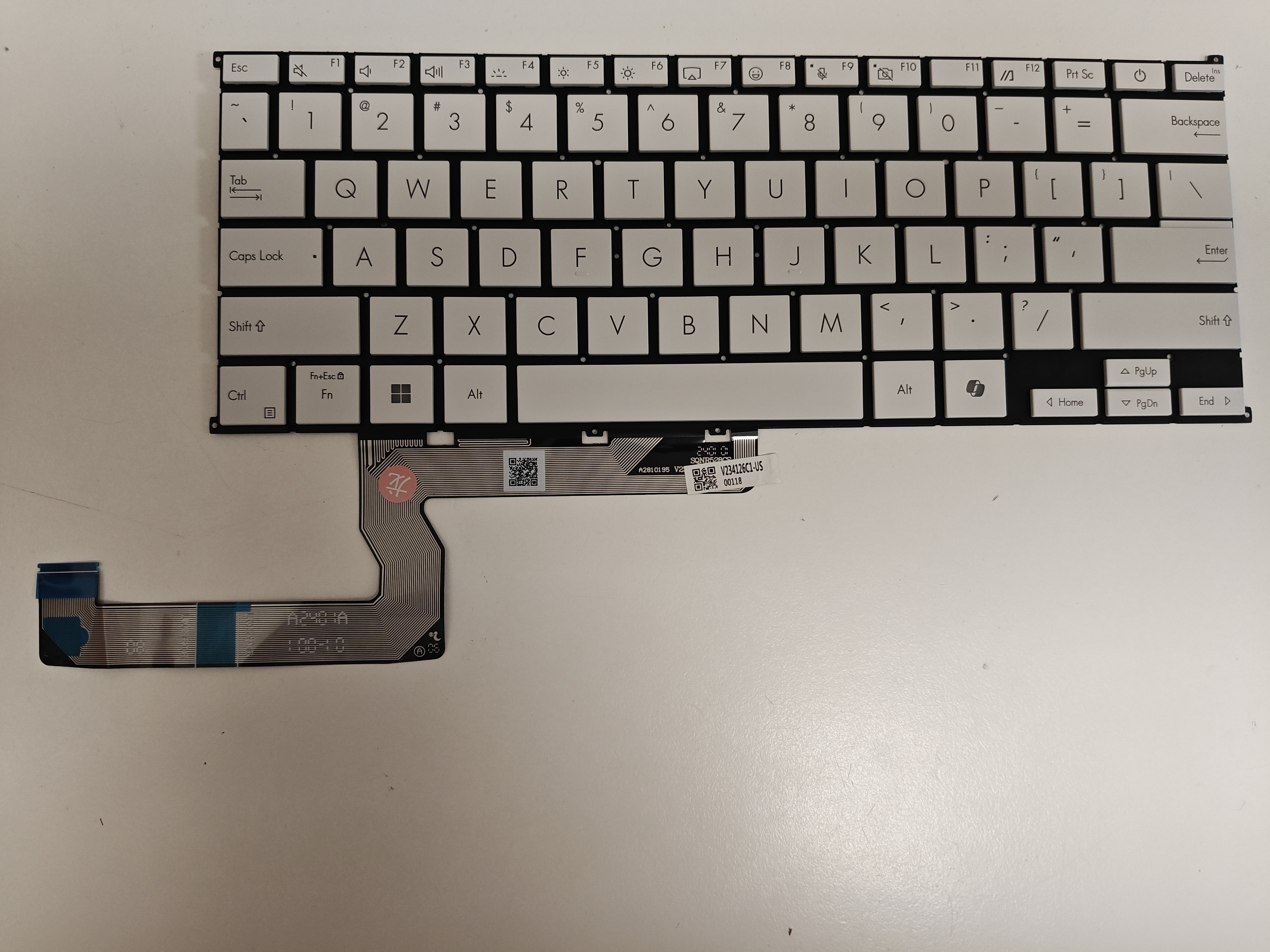 Tastatura compatibila Laptop, Asus, Zenbook S16 UM5606K, UM5606KA, UM5606W, UM5606WA, iluminata, alba, layout US