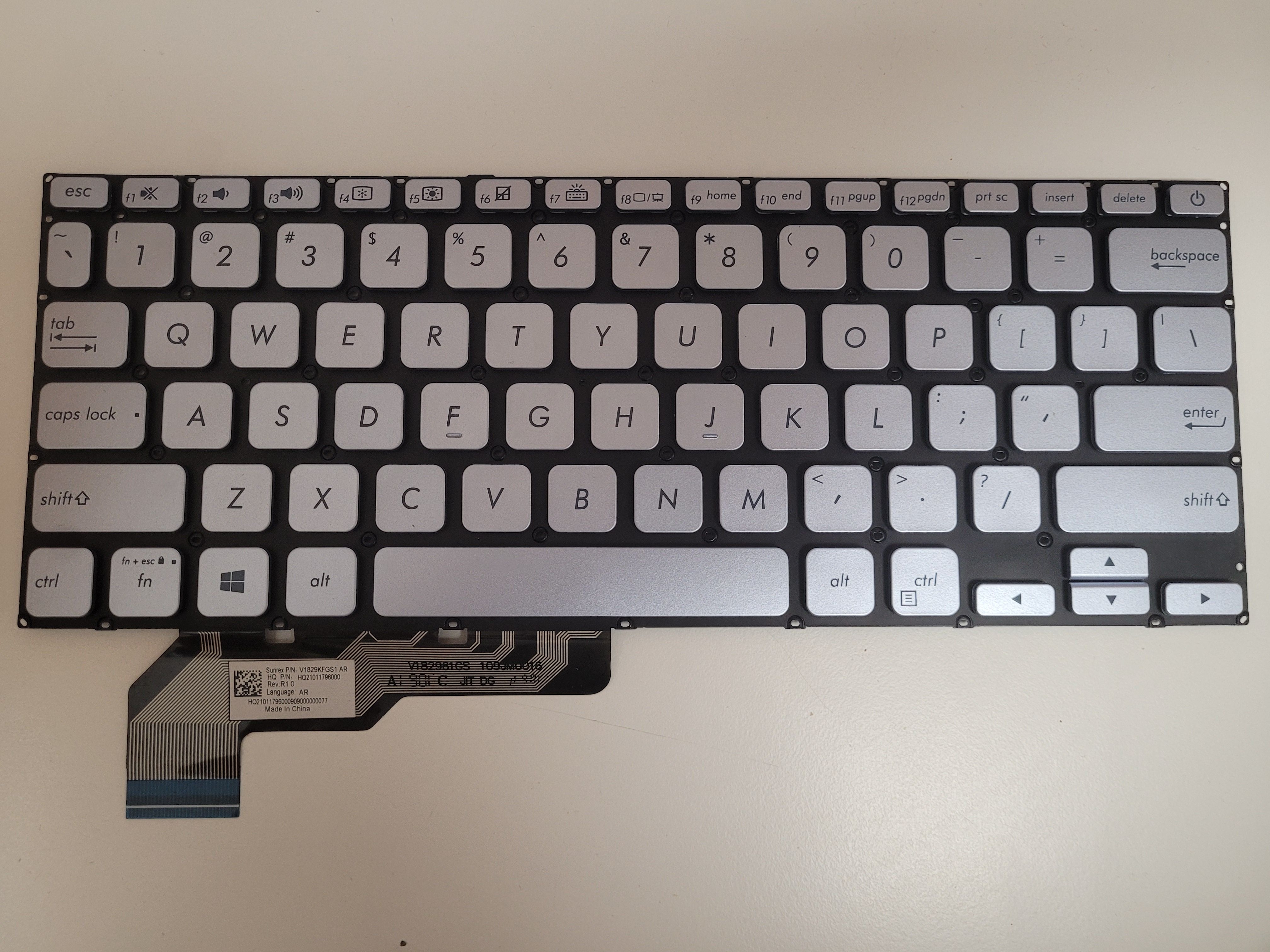 Tastatura Laptop, Asus, VivoBook S14 S403F, S403FA, S403J, S403JA, iluminata, argintie, layout US