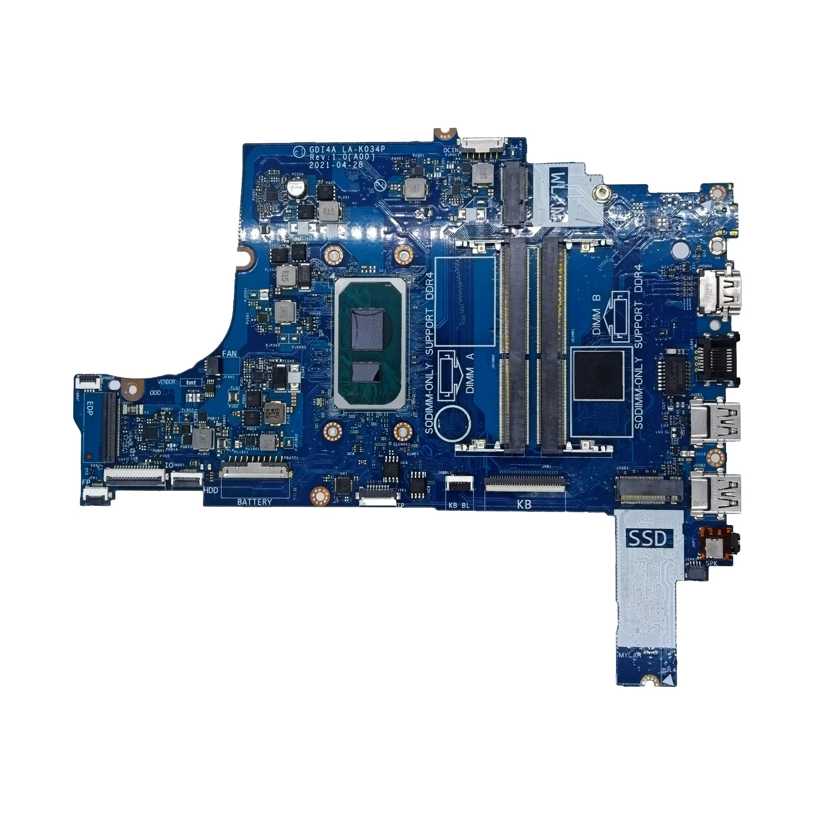 Placa de baza Laptop, Dell, Vostro 3500, 0XGX0C, XGX0C, I5-1135G7, SRK05, GDI4A LA-K034P