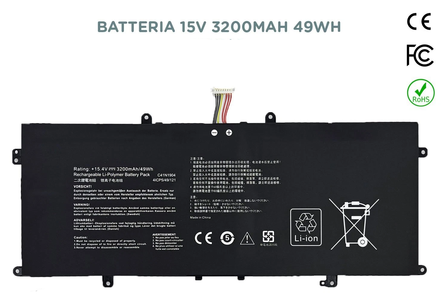 Baterie compatibila Laptop, Asus, VivoBook S14 X435E, X435EA, 0B200-03660000, 0B200-03660400, 02B200-03660500, 4ICP5/49/121, C41N1904-1, 15.4V, 3200mAh, 49Wh