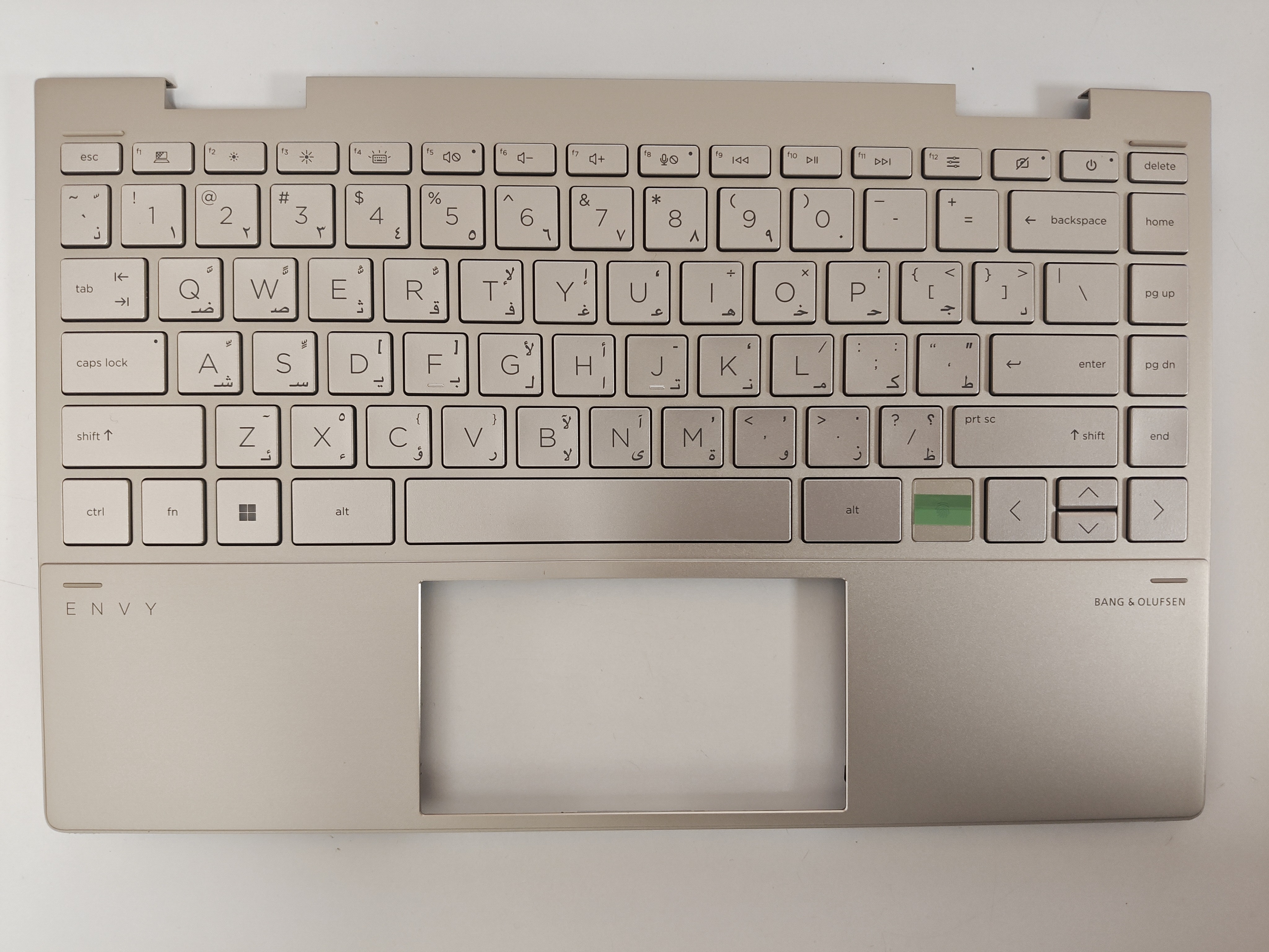Carcasa superioara cu tastatura palmrest Laptop 2-in-1, HP, Envy X360 13-BD, 13T-BD, TPN-C152, AM2UT000450, AM2UT000900, iluminata, aurie, layout US ARABIC