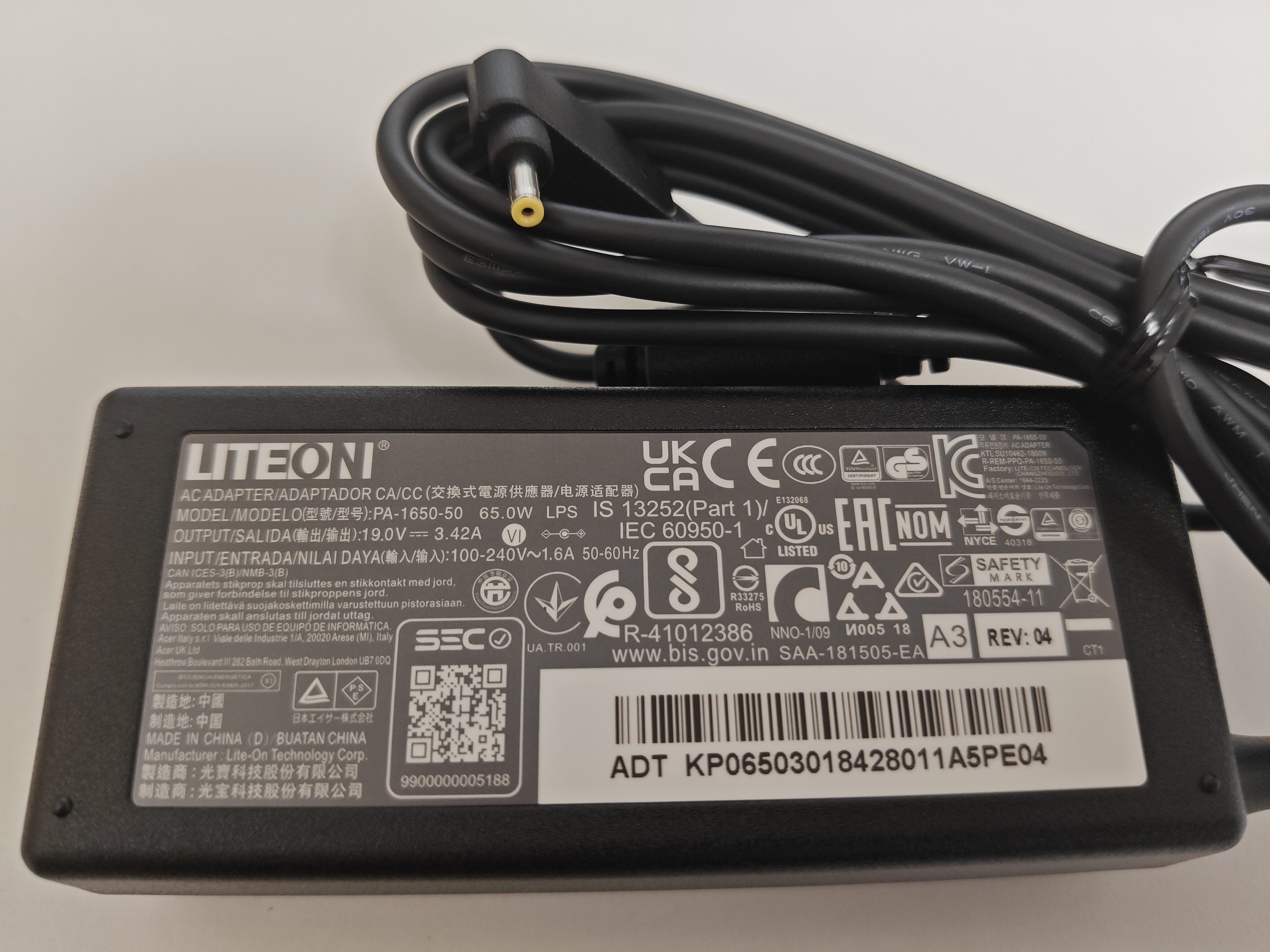 Incarcator Laptop, Acer, Aspire S7-391, KP.06501.005, PA-1650-50, 19V, 3.42A, 65W, mufa 3.0x1.1mm