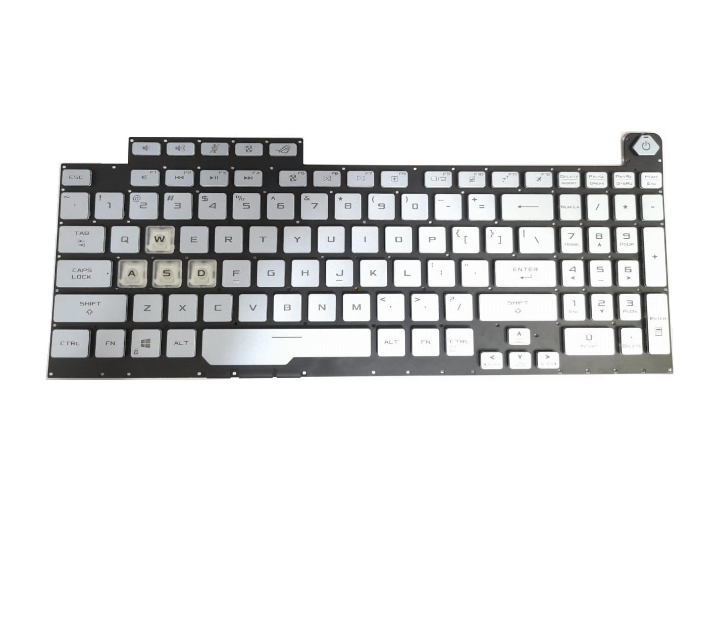 Tastatura Laptop Gaming, Asus, ROG Strix G G731G, G731GU, iluminata, RGB, 8 pini, Glacier Blue, layout US