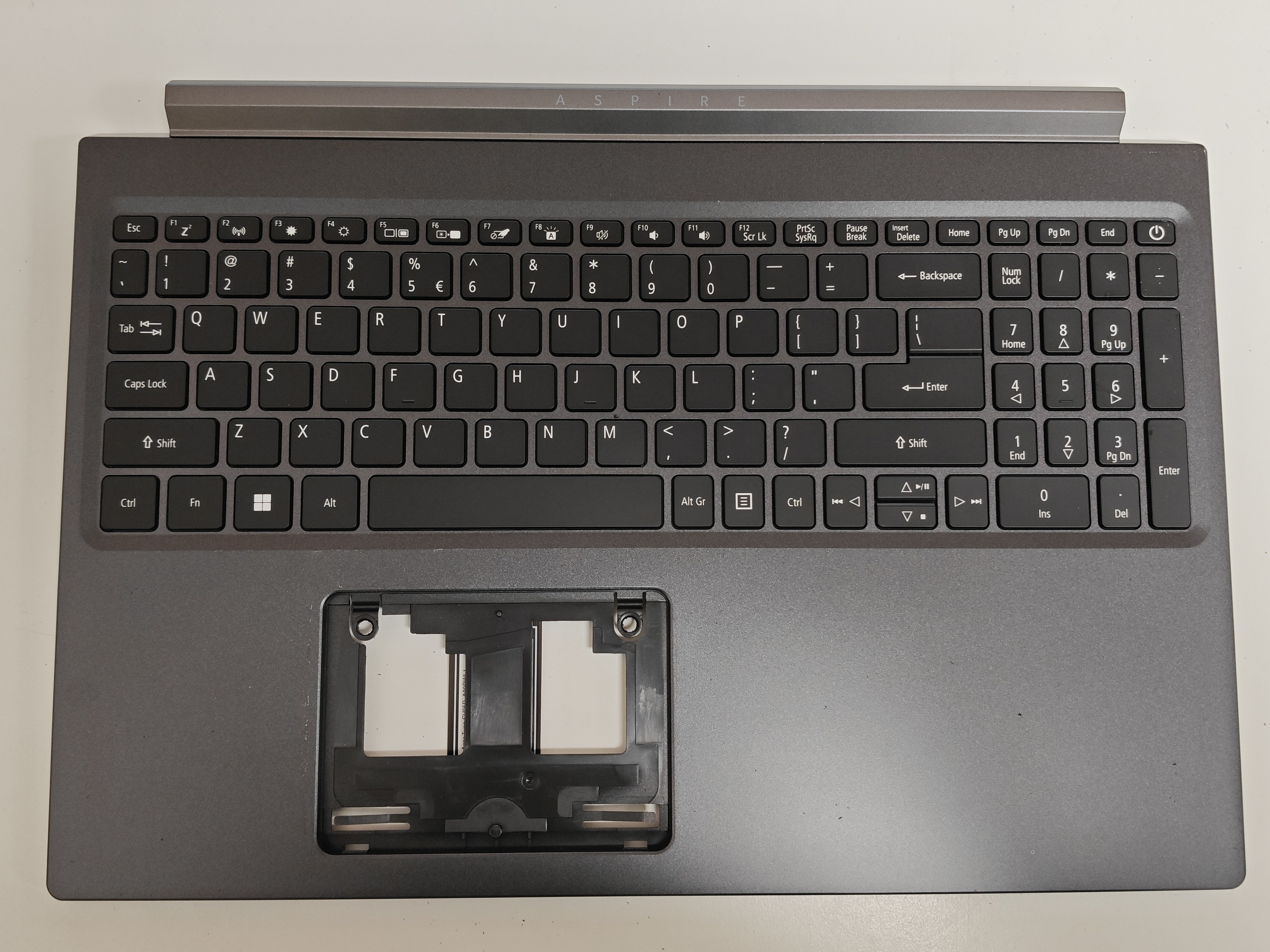 Carcasa superioara cu tastatura palmrest Laptop, Acer, Aspire 7 A715-43G, 6B.QHDN2.001, AM2Y2000500, AP2Y2000700, iluminata, neagra, layout US
