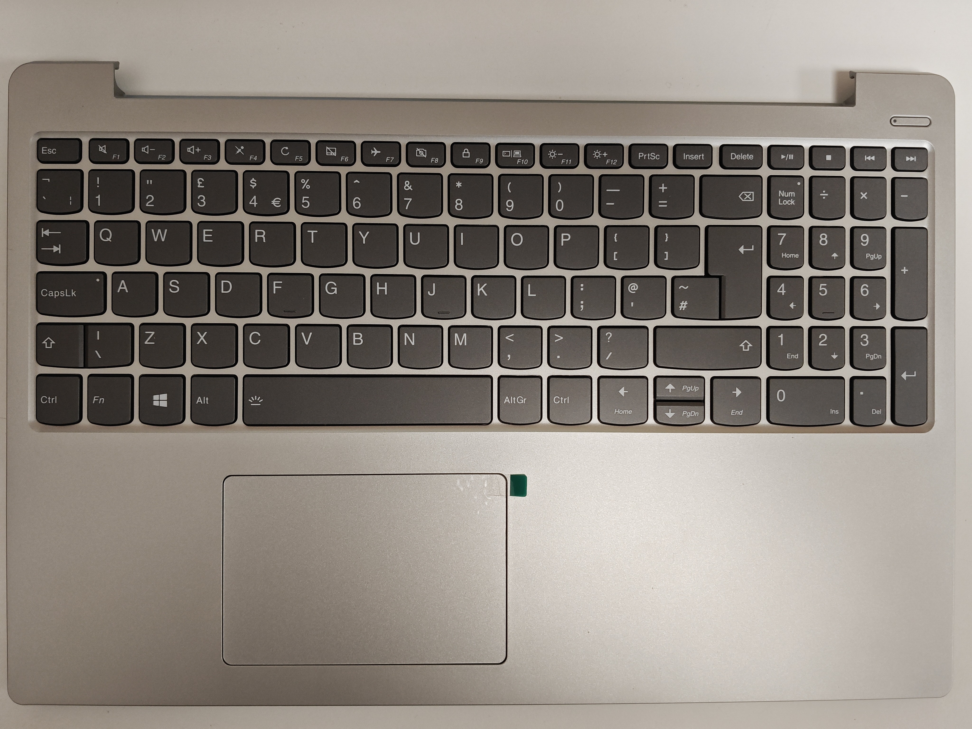 Carcasa superioara cu tastatura palmrest Laptop, Lenovo, IdeaPad 330S-15ARR Type 81FB, 81JQ, Platinum Grey, iluminata, layout UK