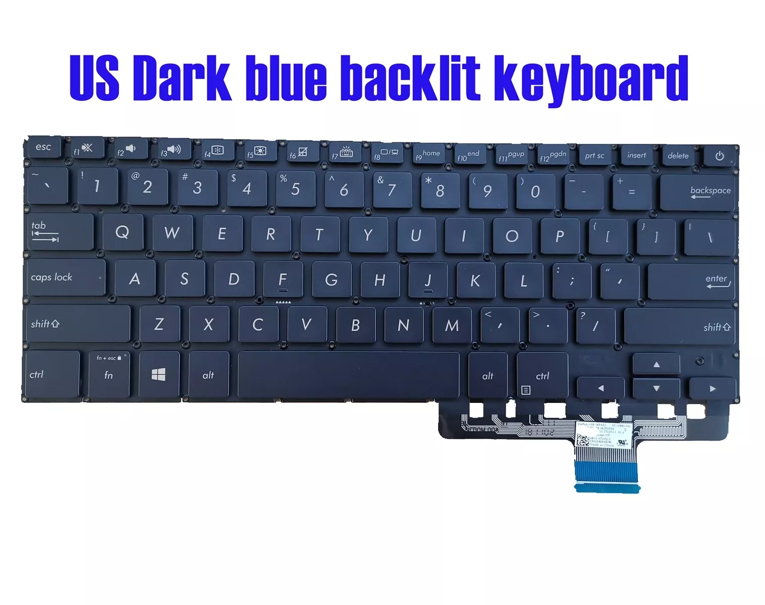 Tastatura Laptop, Asus, ZenBook Pro 14 UX480F, UX480FD, iluminata, albastru inchis, layout US