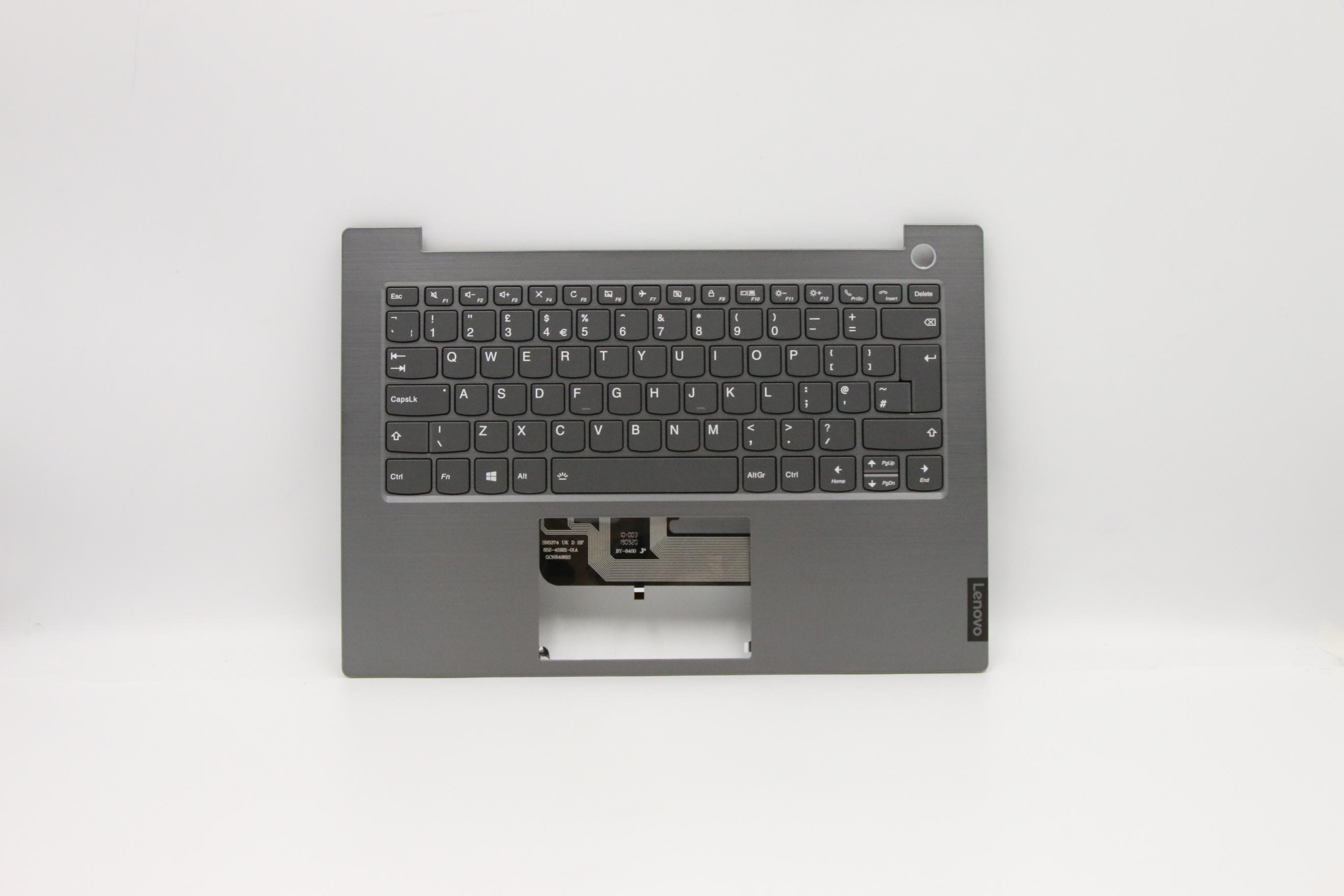 Carcasa superioara cu tastatura palmrest Laptop, Lenovo, ThinkBook 14-IIL Type 20SL, 5CB0W44371, 4FLVATALV20 3B, iluminata, Mineral Grey, layout UK