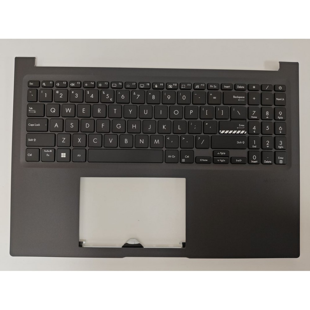 Carcasa superioara cu tastatura palmrest Laptop, Asus, VivoBook 16 F1605V, F1605VA, 90NB10N3-R30UI0, 90NB10N3-R30US0, 13N1-H8A0731, X1605VA-1K, iluminata, neagra, layout US