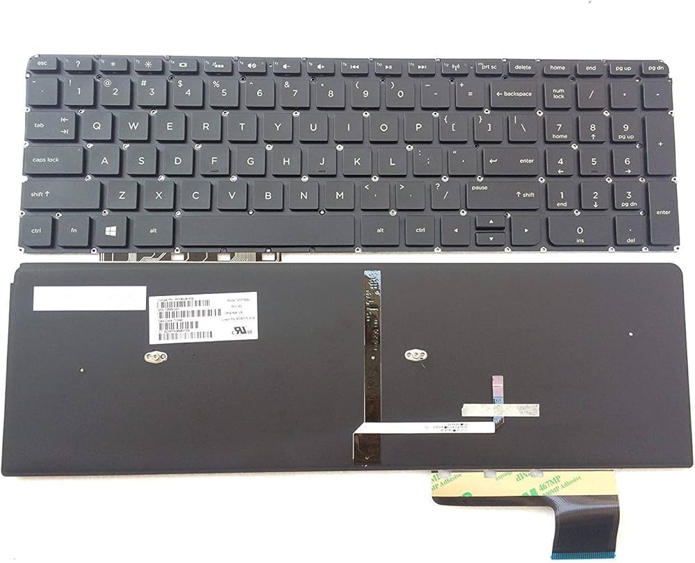 Tastatura Laptop, HP, Envy Touchsmart M6-K, 725450-001, iluminata, neagra, fara rama, layout US