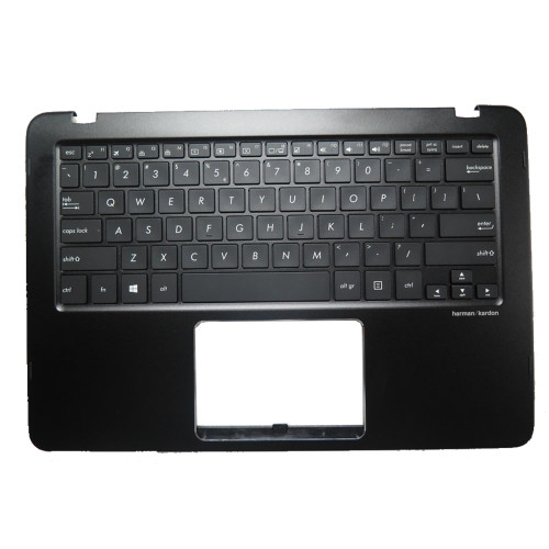 Carcasa superioara cu tastatura palmrest Laptop 2-in-1, Asus, ZenBook Flip Q324U, Q324UA, Q324UAK, 90NB0C03-R30US0, UX360UA-1C, 13NB0C03AM0211, iluminata, neagra, layout US