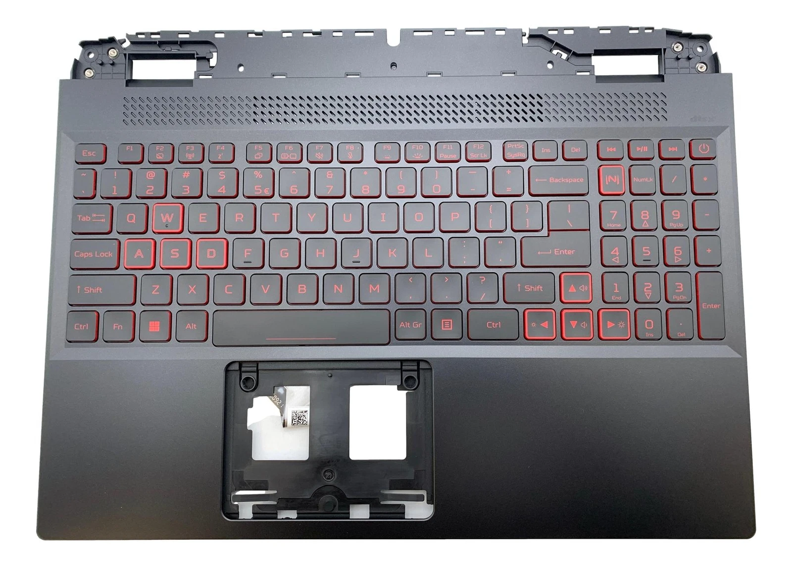 Carcasa superioara cu tastatura palmrest Laptop, Acer, Nitro 5 AN515-58, N22C1, 6B.QFJN2.001, AP3SY000710, EC3SY000400, iluminata, rosie, layout US