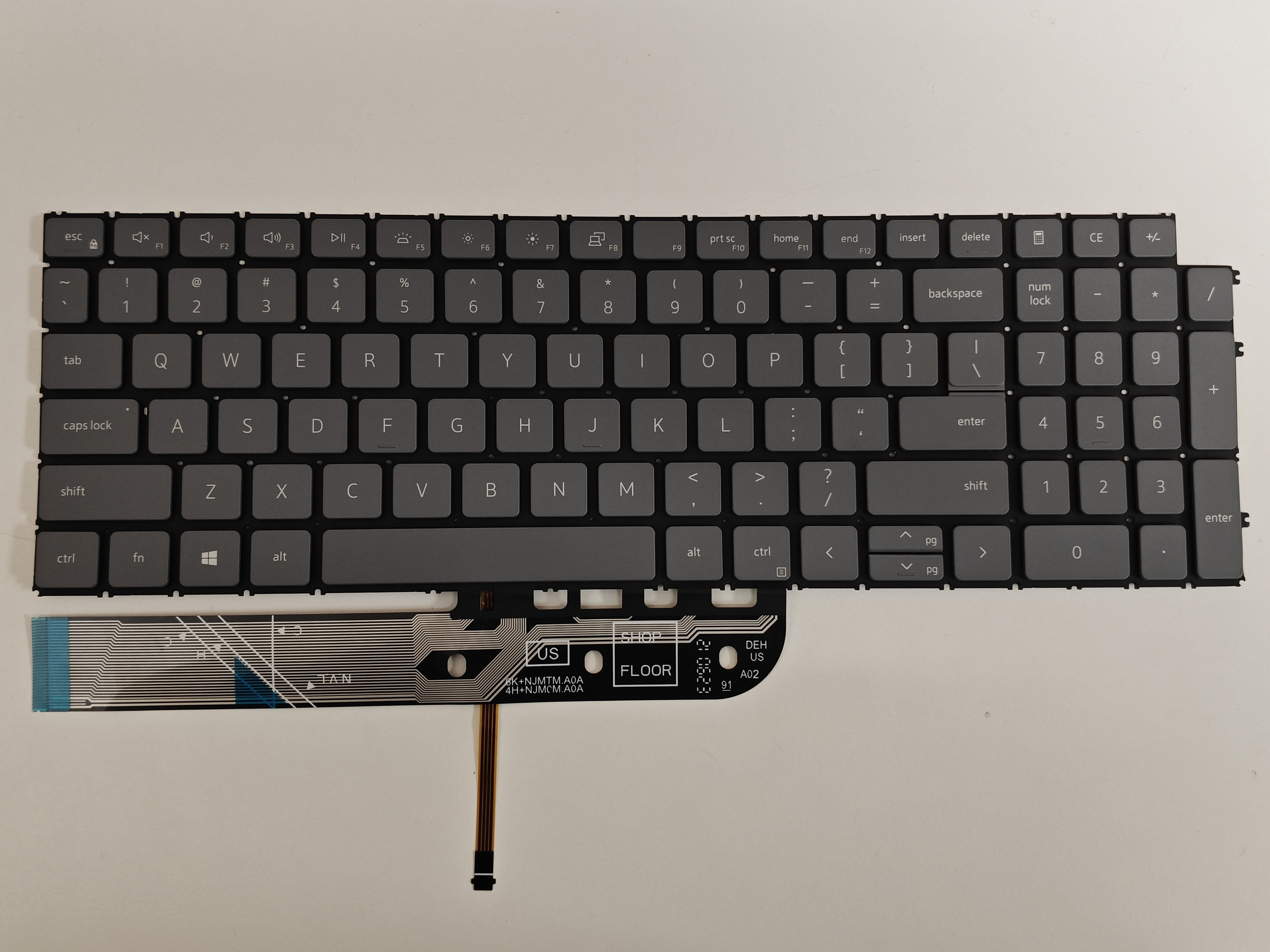 Tastatura Laptop, Dell, Vostro 3535, P112F, P112F006, P112F009, iluminata, gri deschis, layout US