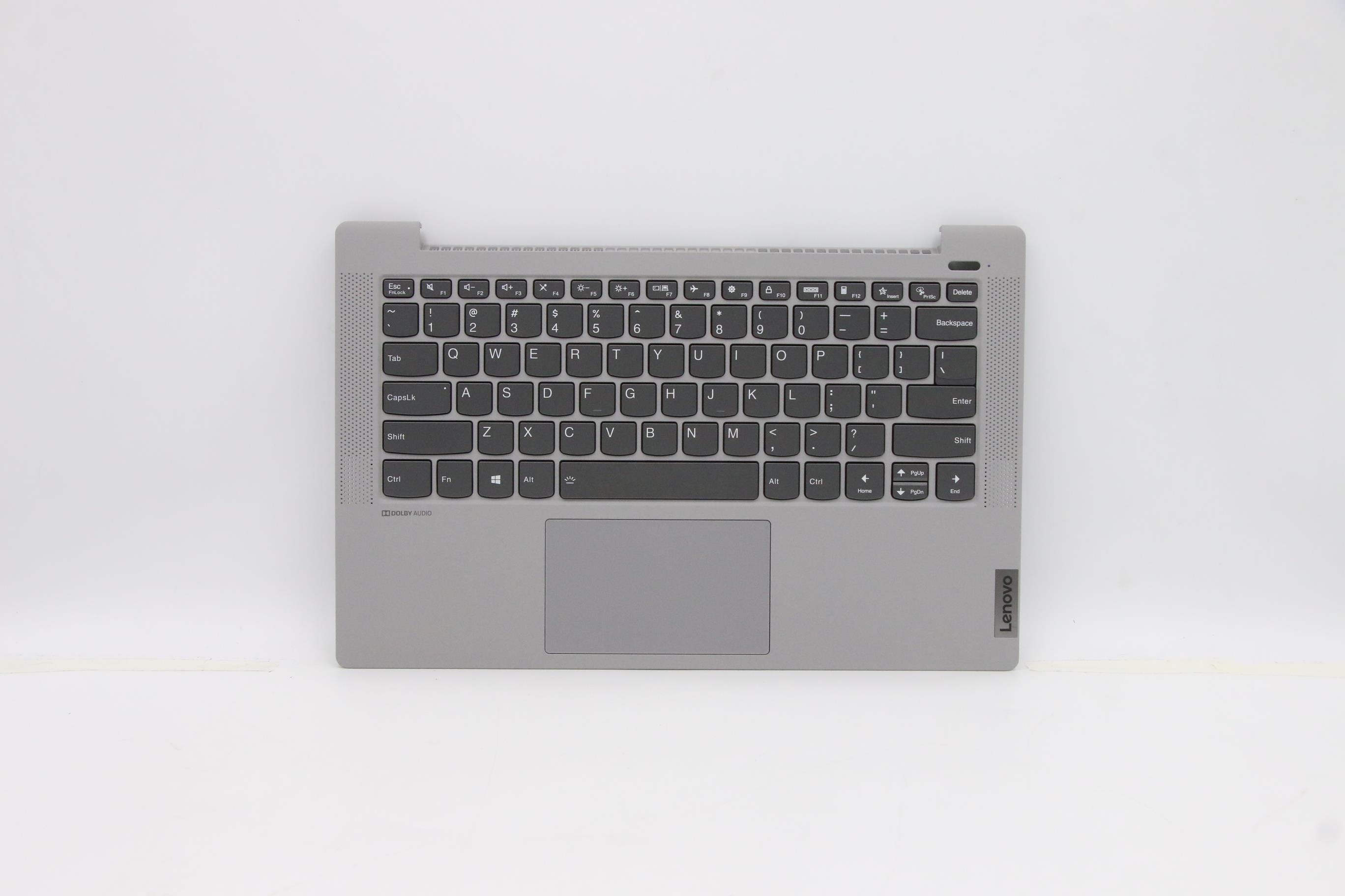 Carcasa superioara cu tastatura palmrest Laptop, Lenovo, IdeaPad 5-14ALC05 Type 82LM, 5CB1C91647, AP2UZ000500, AM2UZ000920, iluminata, argintie, layout US