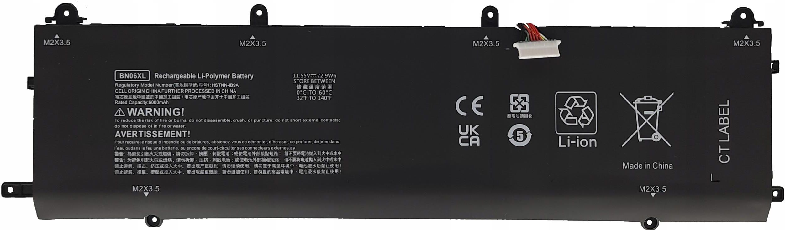 Baterie compatibila Laptop, HP, Spectre X360 15-EB, 15T-EB, TPN-Q226, L68299-005, L69235-1C1, HSTNN-IB9A, BN06XL, 11.55V 72.9Wh