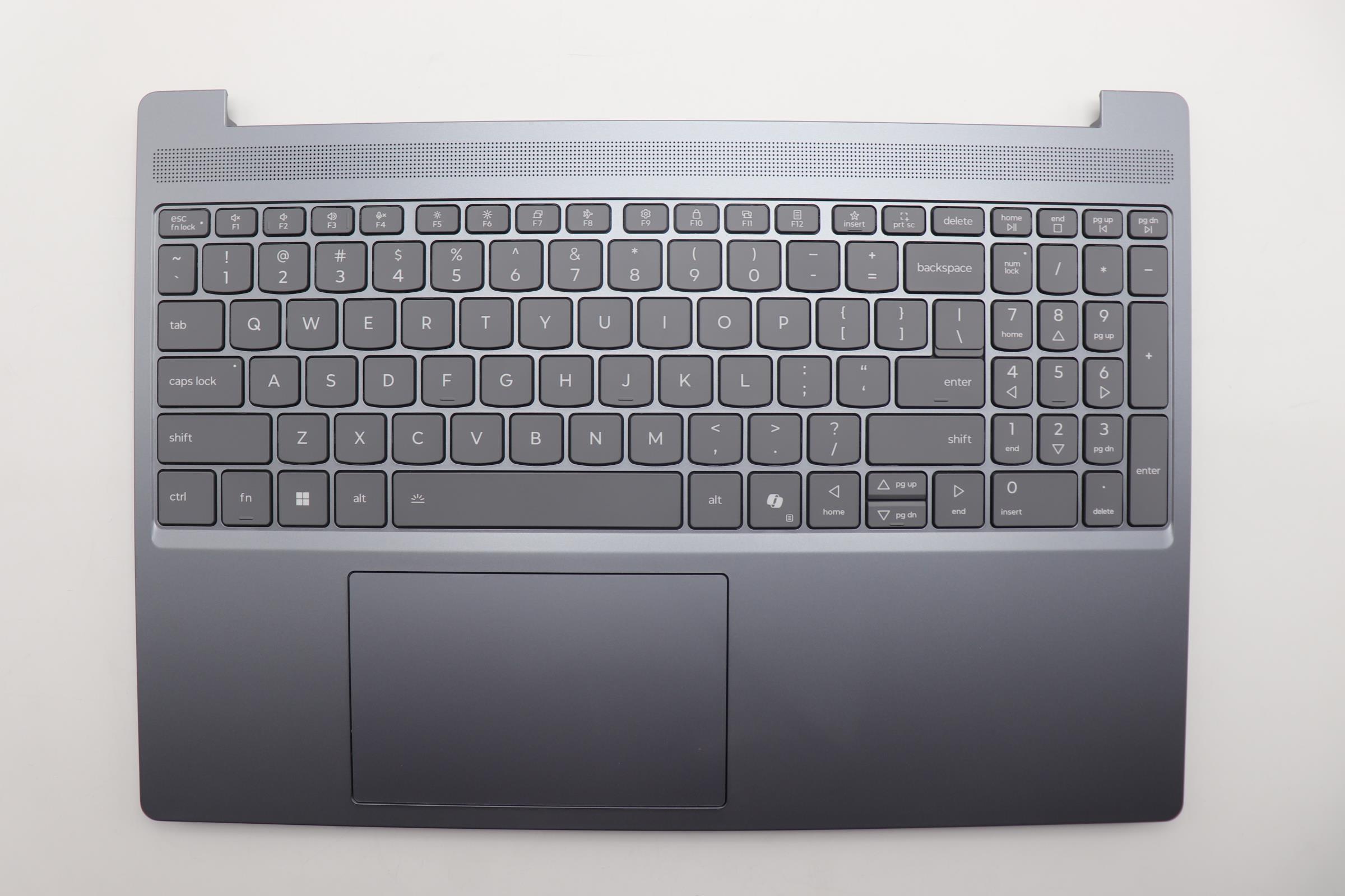 Carcasa superioara cu tastatura palmrest Laptop, Lenovo, IdeaPad Slim 3 15IRH10 Type 83K1, 5CB1R08992, AP3LQ000300, iluminata, Luna Grey, layout US