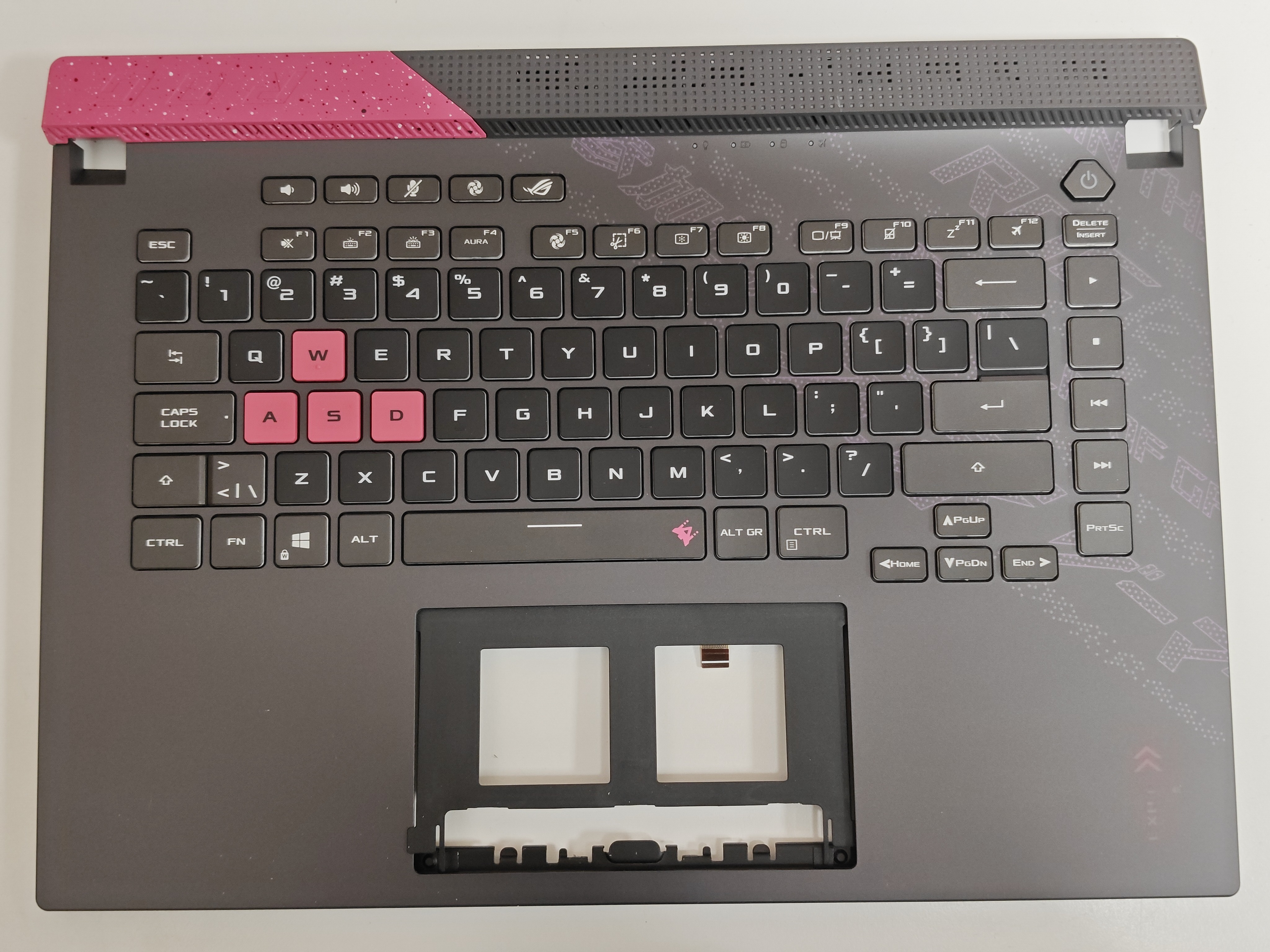 Carcasa superioara cu tastatura palmrest Laptop Gaming, Asus, ROG Strix G15 G513I, G513IH, G513Q, G513QC, G513QM, 90NR0573-R33US0, 6070B1885803, G513QM-1H, iluminata, RGB 4 Zone, layout US