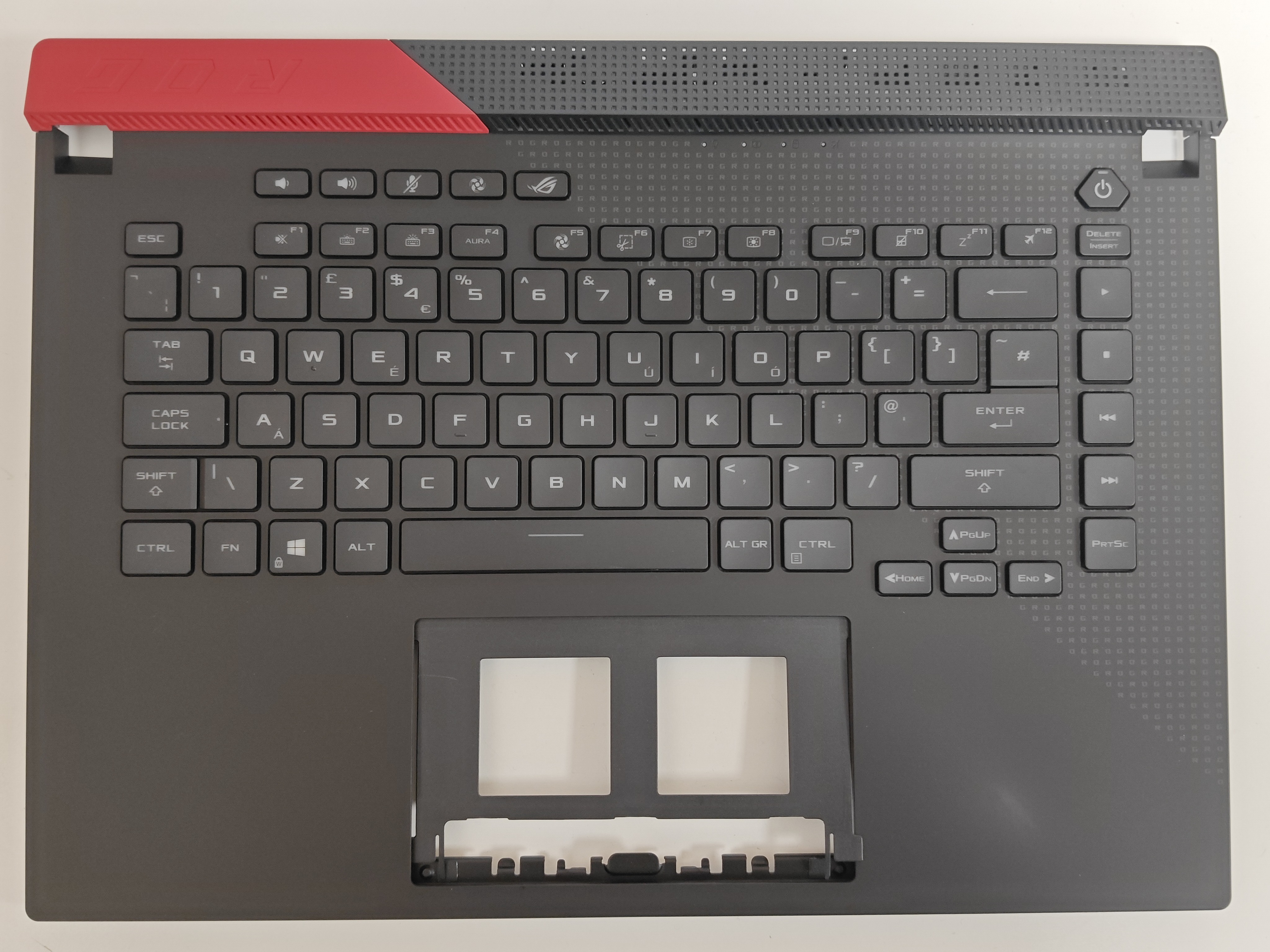 Carcasa superioara cu tastatura palmrest Laptop Gaming, Asus, ROG Strix G15 G513I, G513IE, G513Q, G513QR, G513QM, G513R, G513RX, 90NR0571-R31UK0, 6070B1886031, G513QM-1C, iluminata, RGB Per Key, neagra, layout US