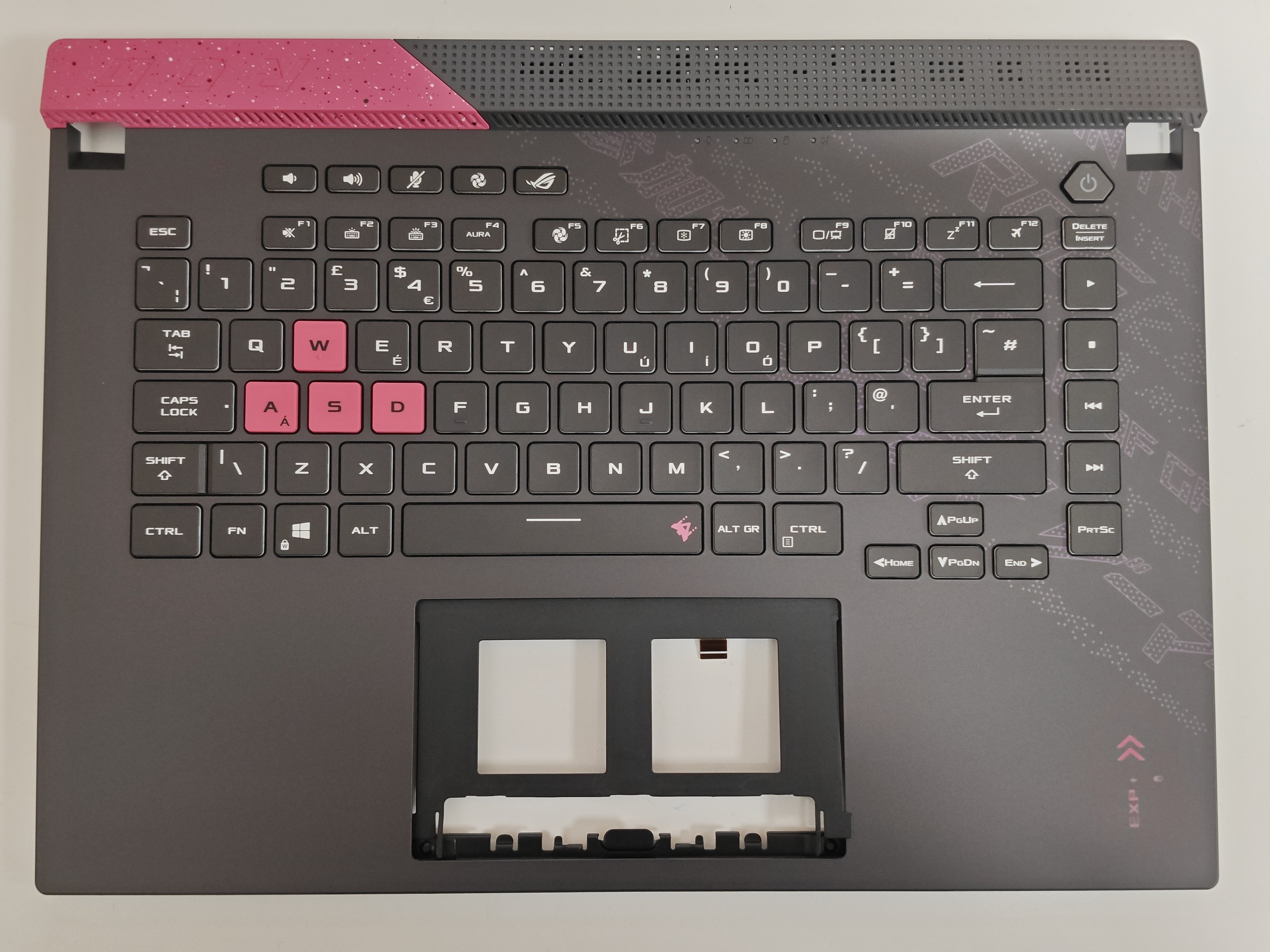 Carcasa superioara cu tastatura palmrest Laptop Gaming, Asus, ROG Strix G15 G513I, G513IH, G513Q, G513QC, G513QM, 90NR0573-R33UK0, 6070B1885803, G513QM-1H, iluminata, RGB 4 Zone, layout UK