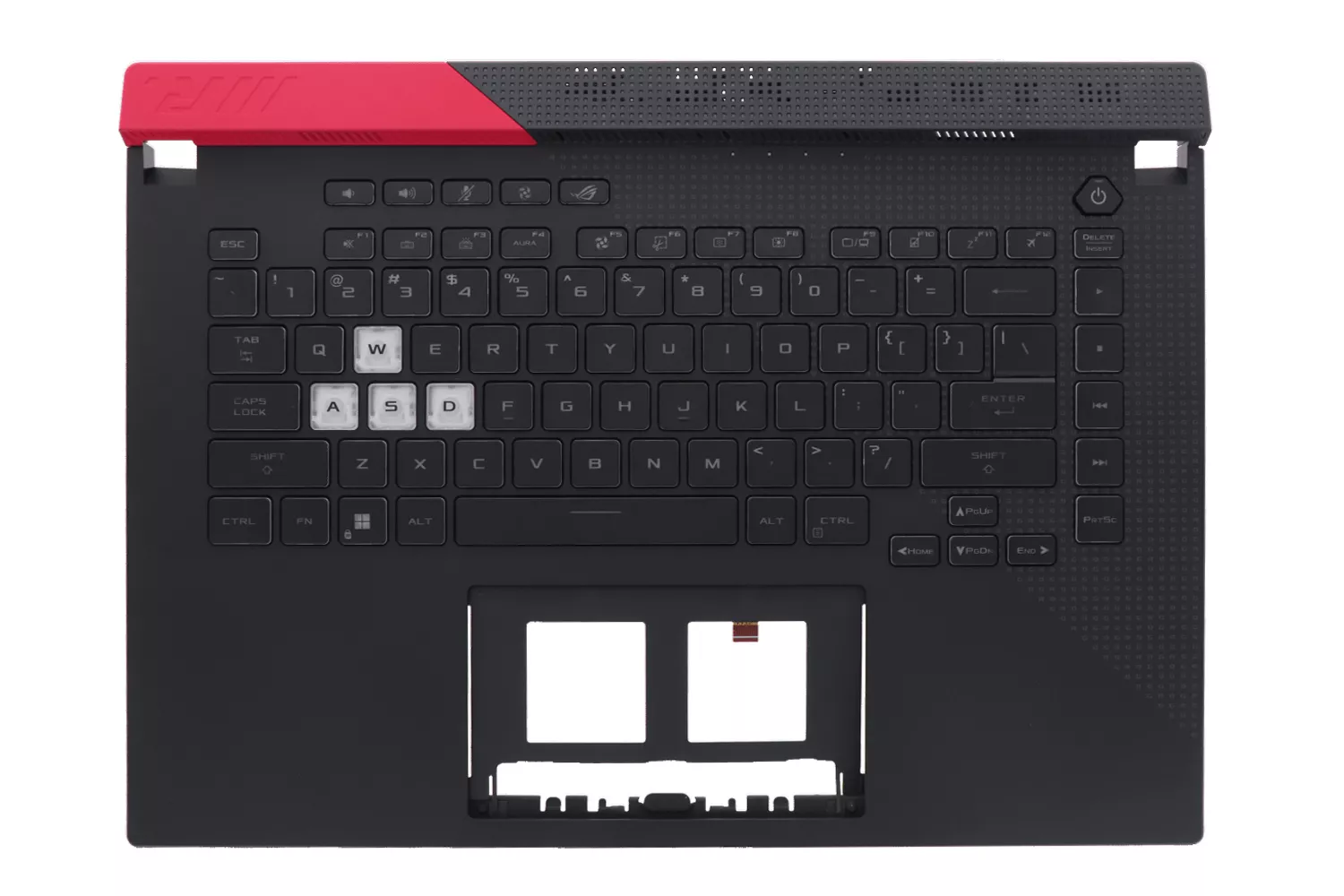 Carcasa superioara cu tastatura palmrest Laptop Gaming, Asus, ROG Strix G15 G513Q, G513QY, 90NR06X4-R31US0, 6070B1910801, G513QY-2C, iluminata, RGB 4 Zone, neagra, layout US