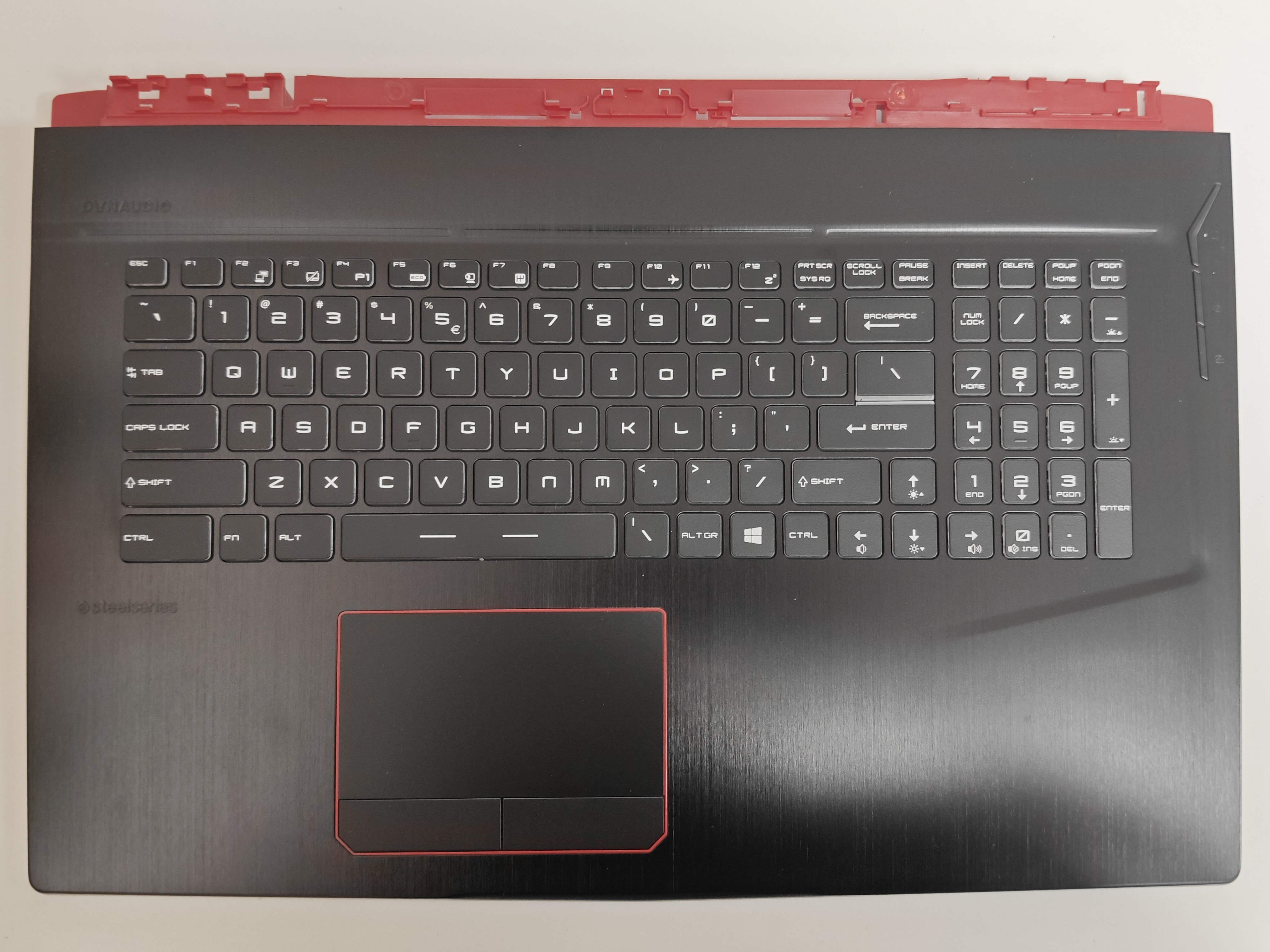 Carcasa superioara cu tastatura palmrest Laptop, MSI GE73, GE73VR, 3077C1C216HG, iluminata, RGB Per Key, neagra, layout US