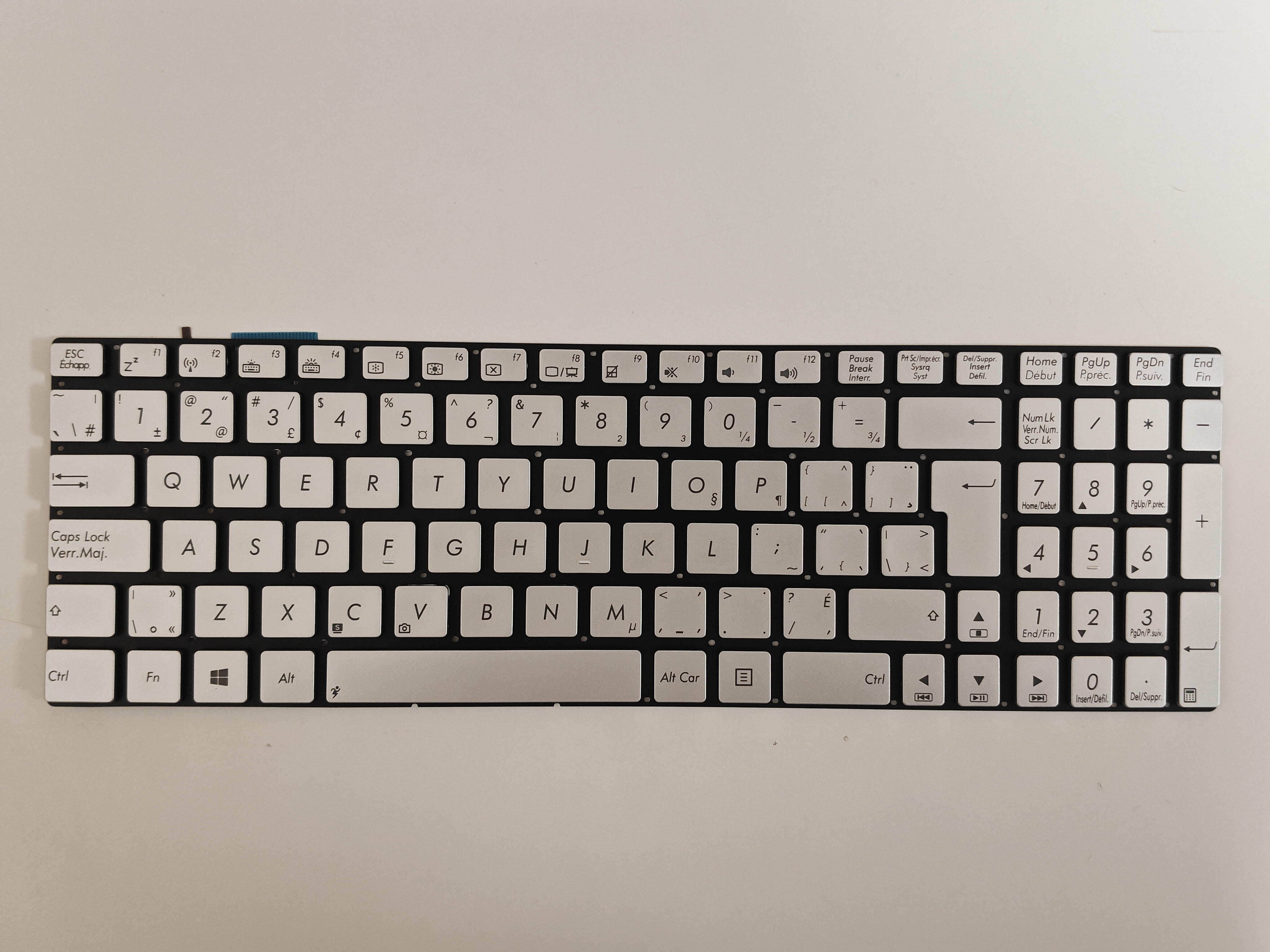 Tastatura Laptop, Asus, R500, R500D, R500DE, R500DR, R500N, R500V, R500VJ, R500VM, R500Xi, R500VD, iluminata, argintie, layout UK