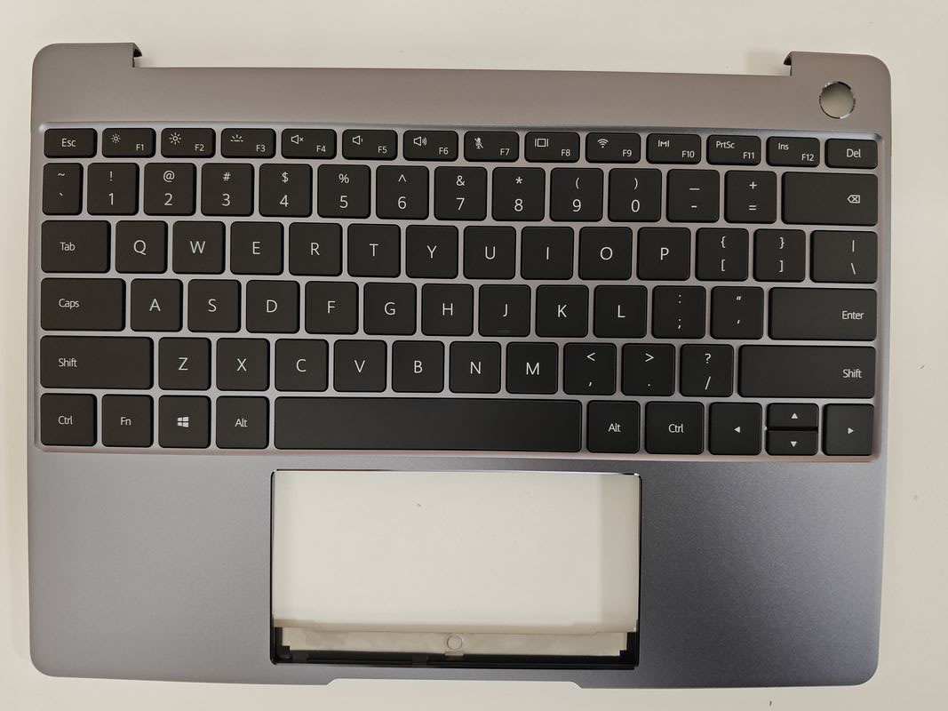 Carcasa superioara cu tastatura palmrest, Huawei, MateBook 13 WRT-W19, WRT-W29L, WRT-W09, WT-W09, HN-W19L, HN-W19R, iluminata, gri, layout US