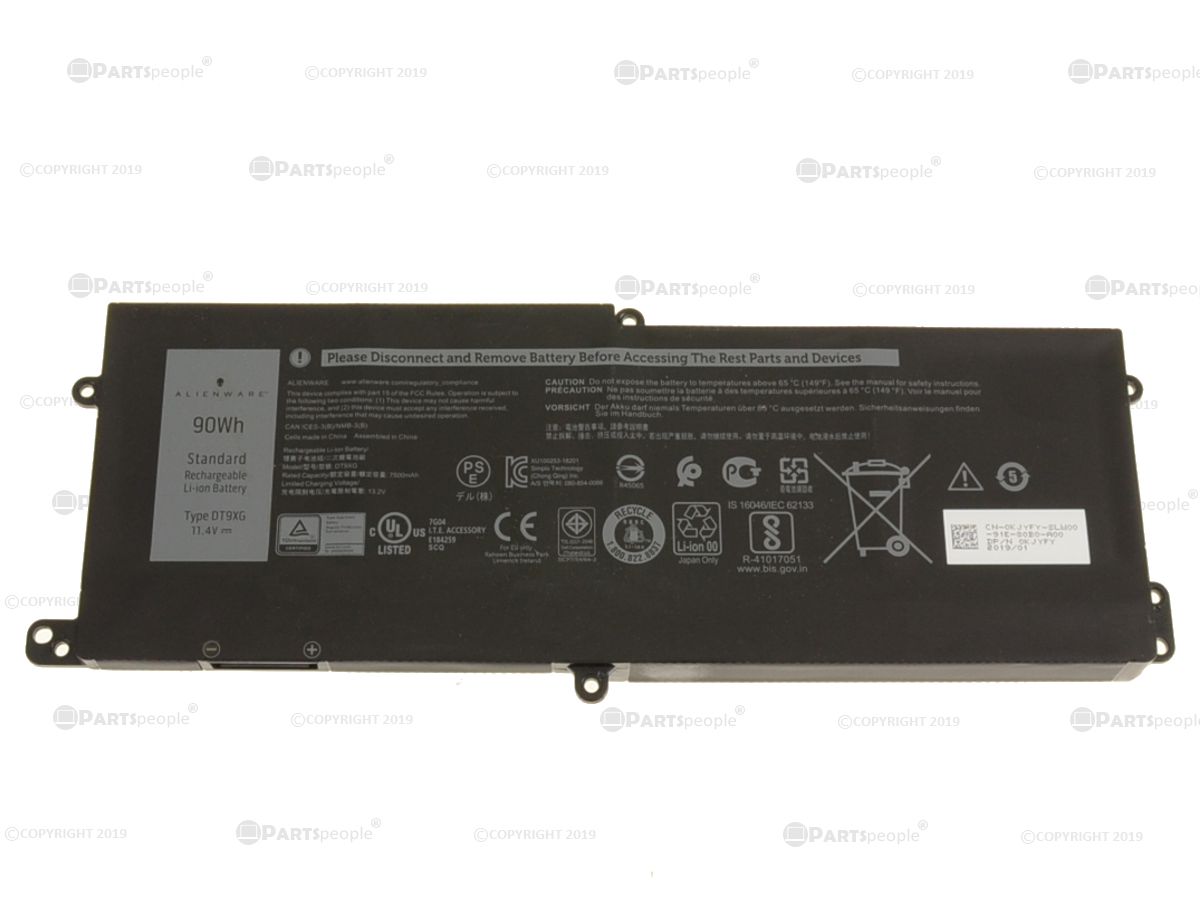Baterie Laptop, Dell, Alienware Area 51m R1, P38E, P38E001, DT9XG, 0DT9XG, 7PWKV, KJYFY, 11.4V, 7500mAh, 90Wh