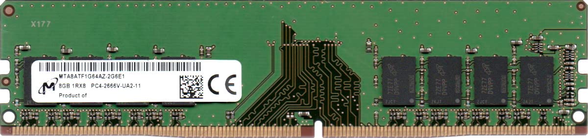 Memorie Ram PC Desktop Micron, 8GB, DDR4, 1Rx8, PC4-2666V-UA2-11, 2666Mhz, CL19, 1.2V, MTA8ATF1G64AZ-2G6E1, PC4-21300, DIMM, Non-ECC, 288 Pin