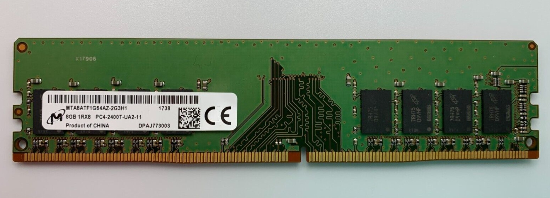 Memorie Ram PC Desktop Micron, 8GB, DDR4, 1Rx8, PC4-2400T-UA2-11, 2400Mhz, CL17, 1.2V, MTA8ATF1G64AZ-2G3H1, PC4-19200, DIMM, Non-ECC, 288 Pin