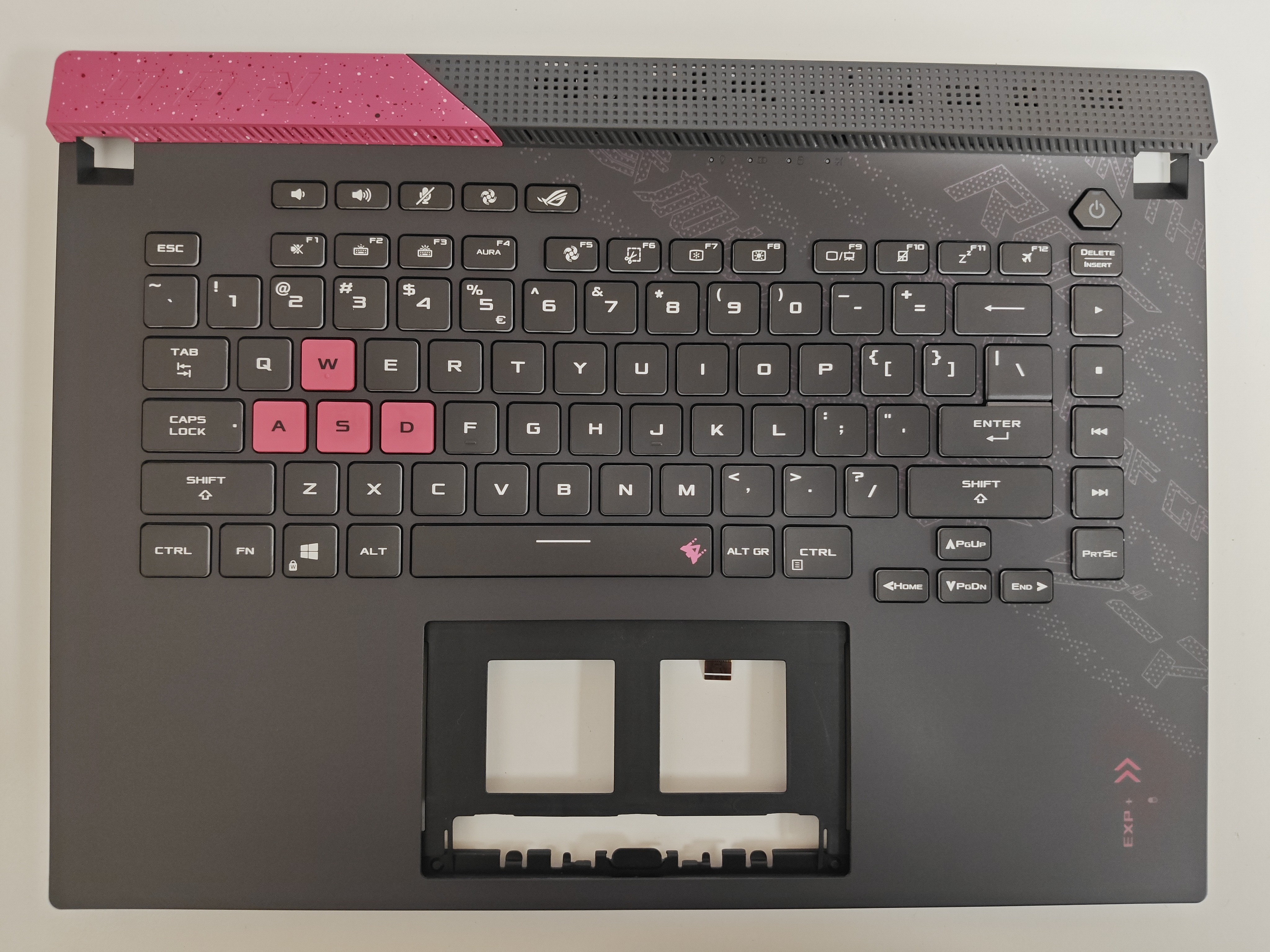 Carcasa superioara cu tastatura palmrest Laptop Gaming, Asus, ROG Strix G15 G513Q, G513QR, 90NR0573-R32UI0, 90NR0573-R32US0, 6070B1886023, 13NR0573P02011-3, G513QM-1H, iluminata, RGB 4 Zone, layout US